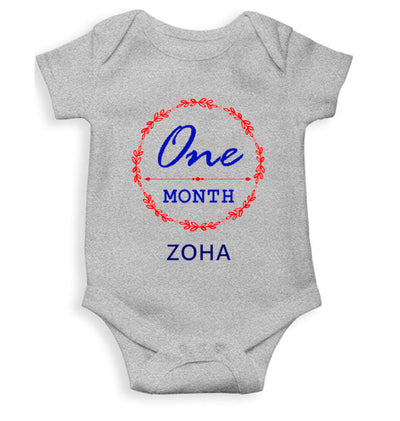 Custom Name One Month Rompers for Baby Girl- FunkyTeesClub