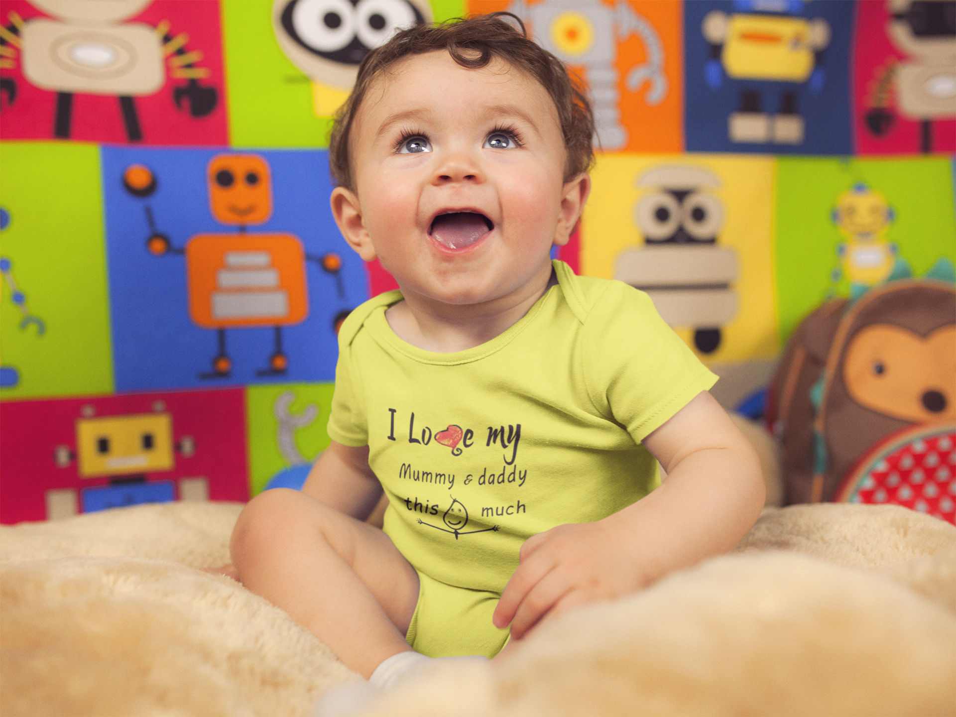 I Love My Mummy Daddy Rompers for Baby Boy- FunkyTeesClub