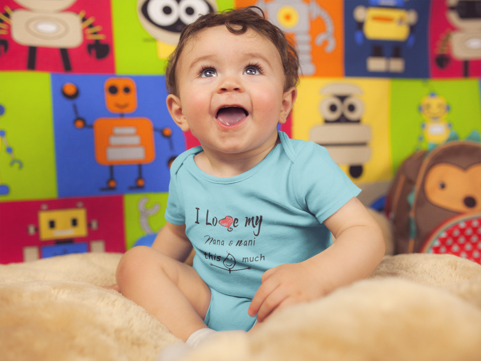I Love My Nana Nani Rompers for Baby Boy- FunkyTeesClub