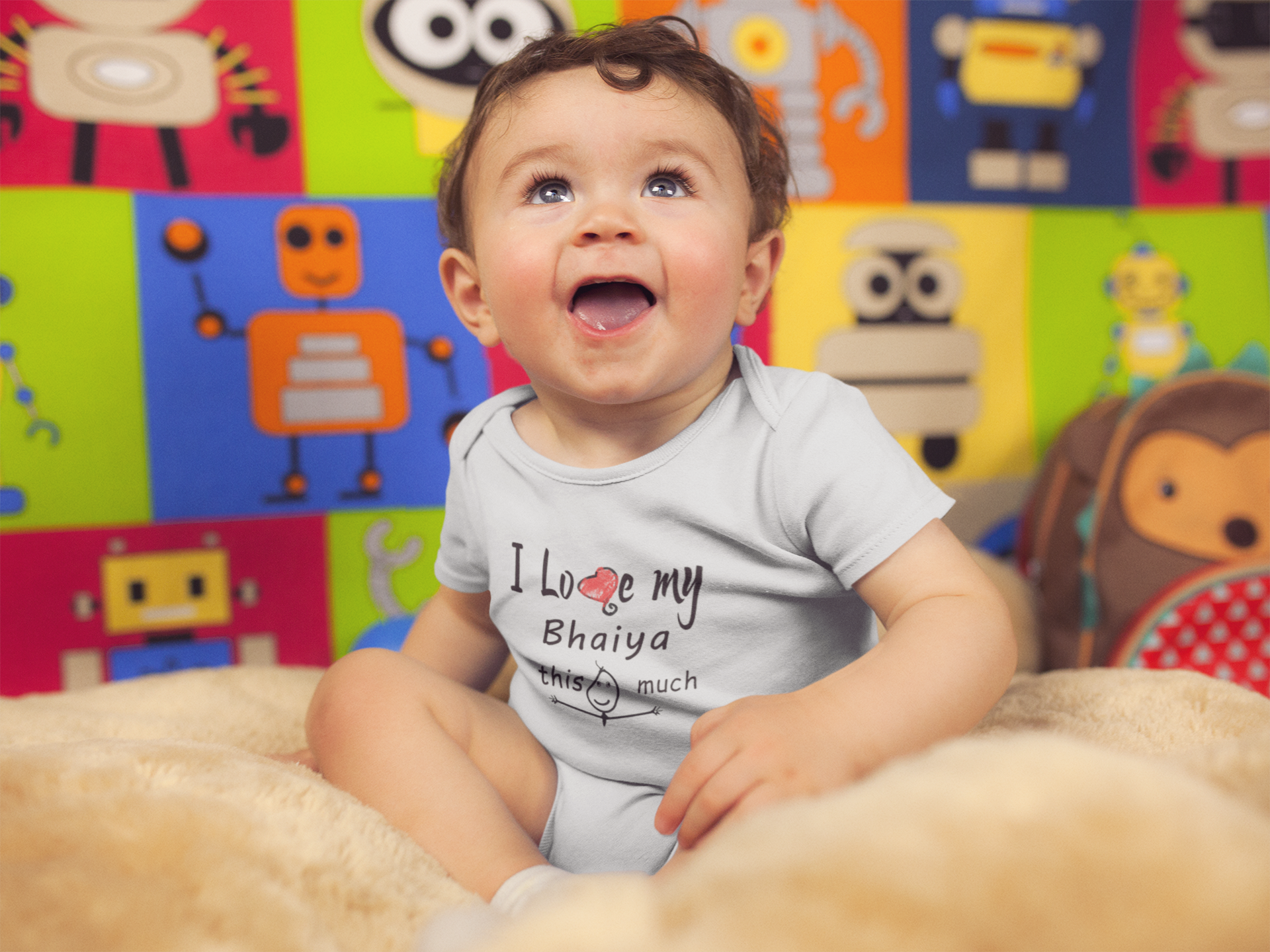 I Love My Bhaiya Rompers for Baby Boy - FunkyTeesClub