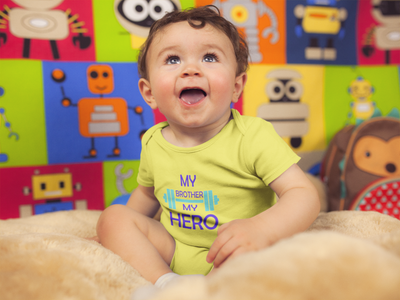 My Brother My Hero Rompers for Baby Boy- FunkyTeesClub