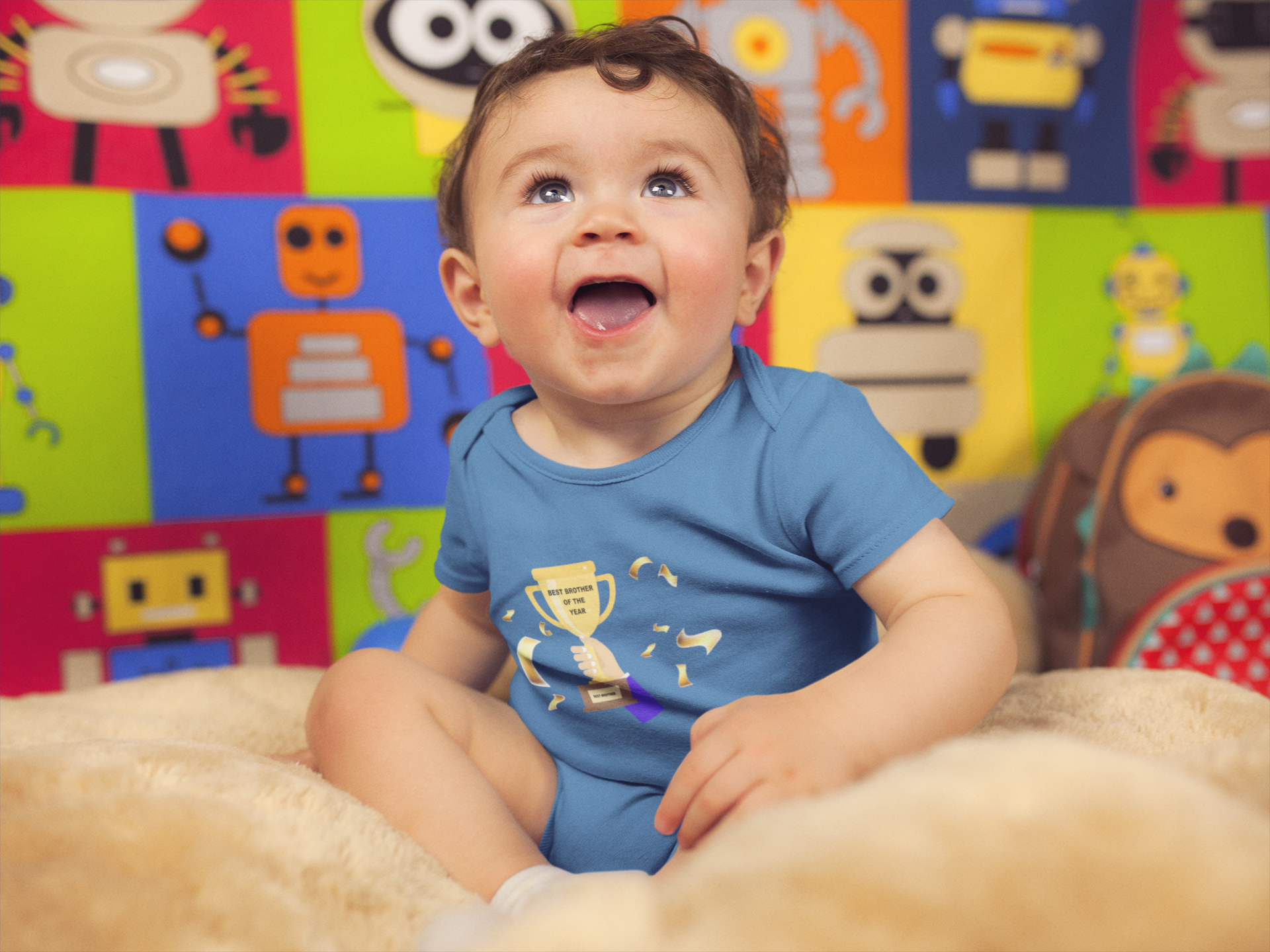 Best Brother Of The Year Rompers for Baby Boy- FunkyTeesClub