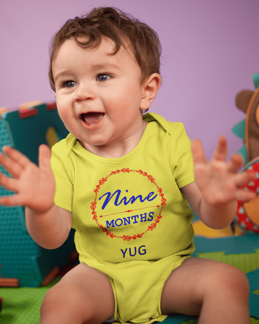 Custom Name Nine Months Rompers for Baby Boy- FunkyTeesClub