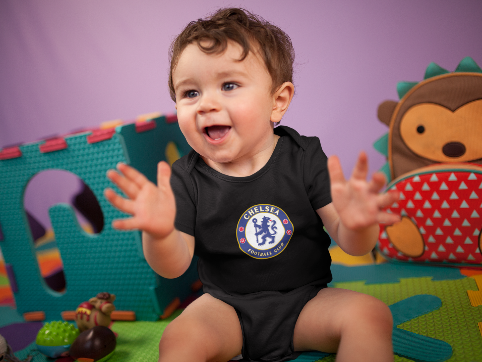 Chelsea Black Rompers for Baby Boy - FunkyTeesClub