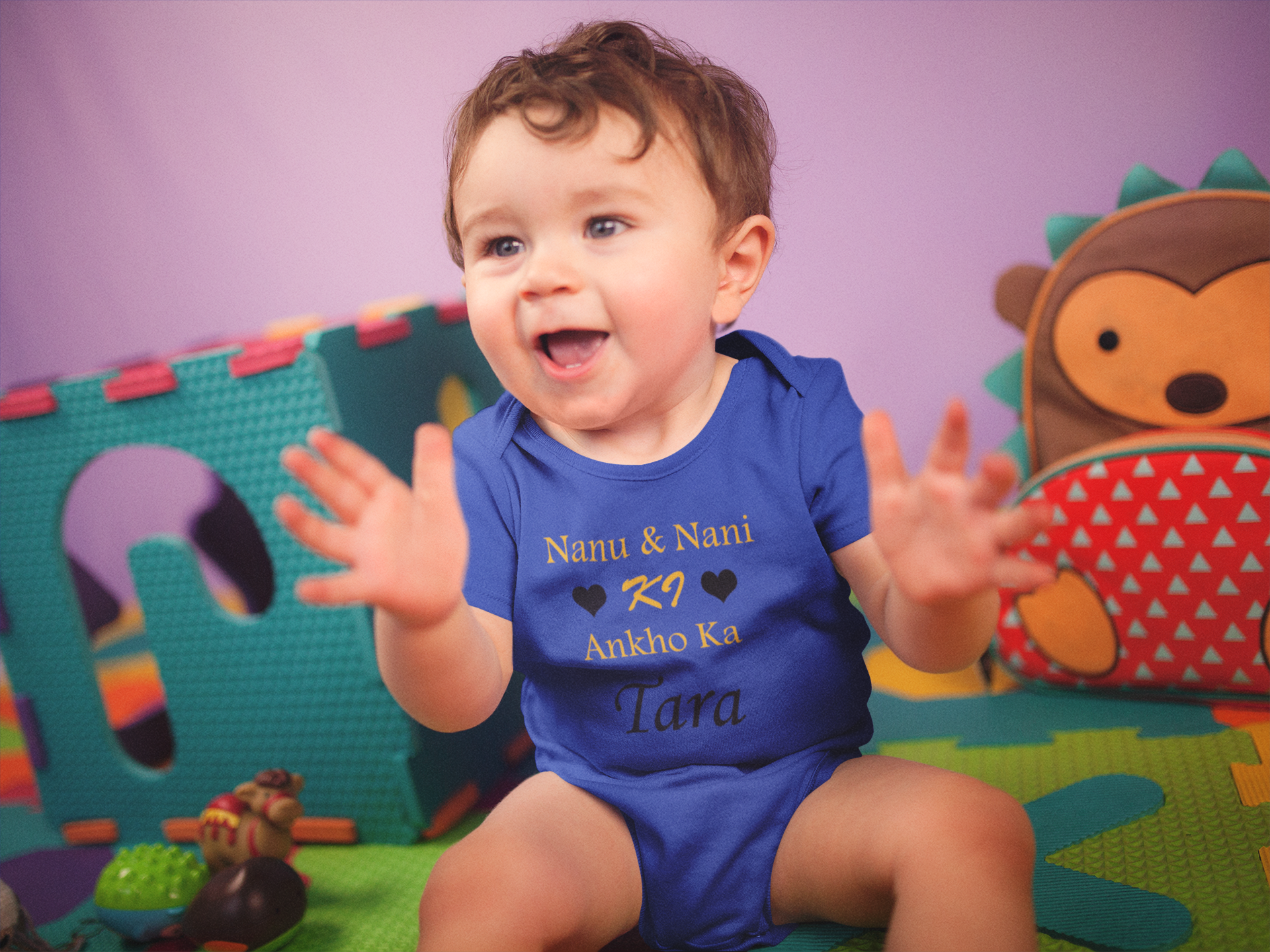 Nanu Nani Ki Ankho Ka Tara Rompers for Baby Boy- FunkyTeesClub