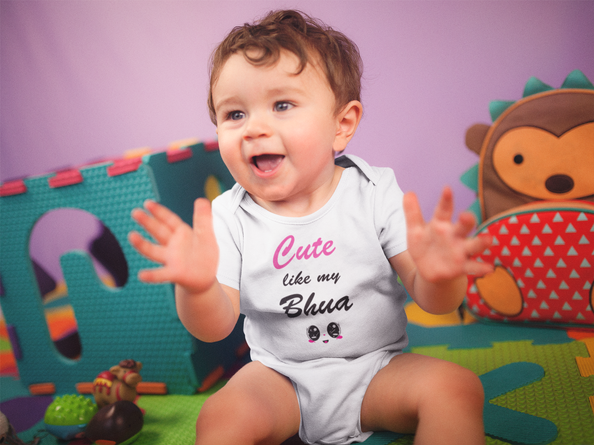 Cute Like My Bhua Rompers for Baby Boy- FunkyTeesClub