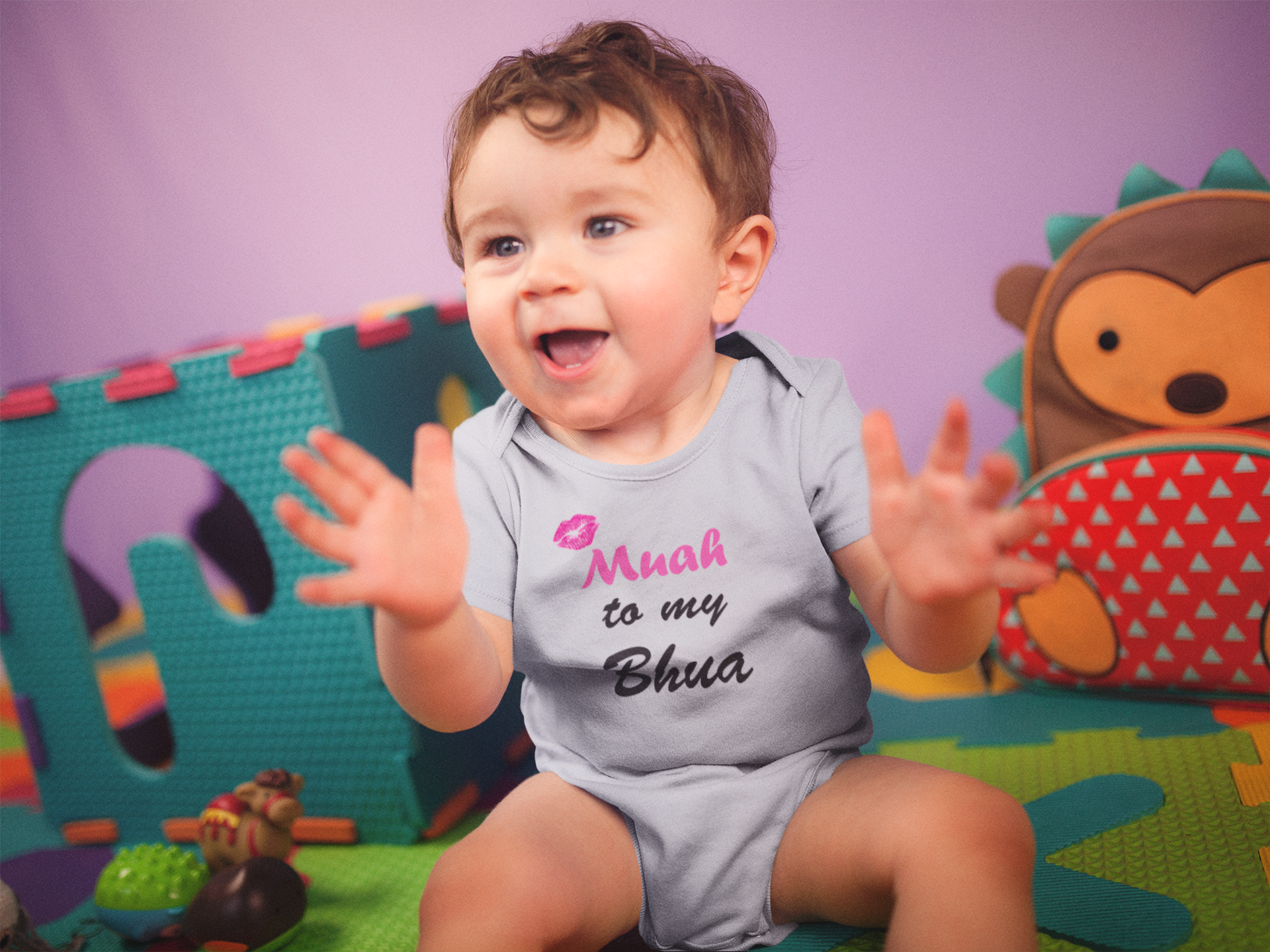 Muah To My Bhua Rompers for Baby Boy- FunkyTeesClub