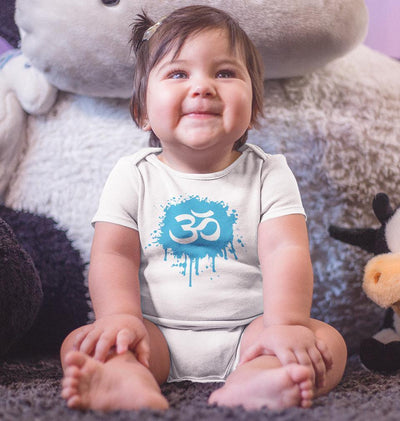 Hindi Om Symbol Rompers for Baby Girl- FunkyTradition FunkyTradition