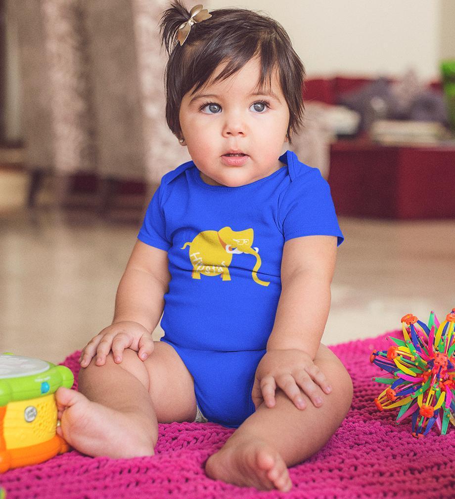 Hipster Elephant Abstract Rompers for Baby Girl- FunkyTradition FunkyTradition