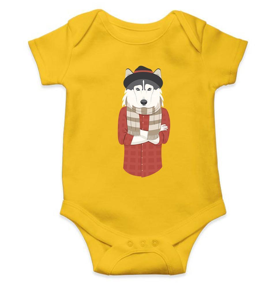 Hipster Wolf Abstract Rompers for Baby Girl- FunkyTradition FunkyTradition
