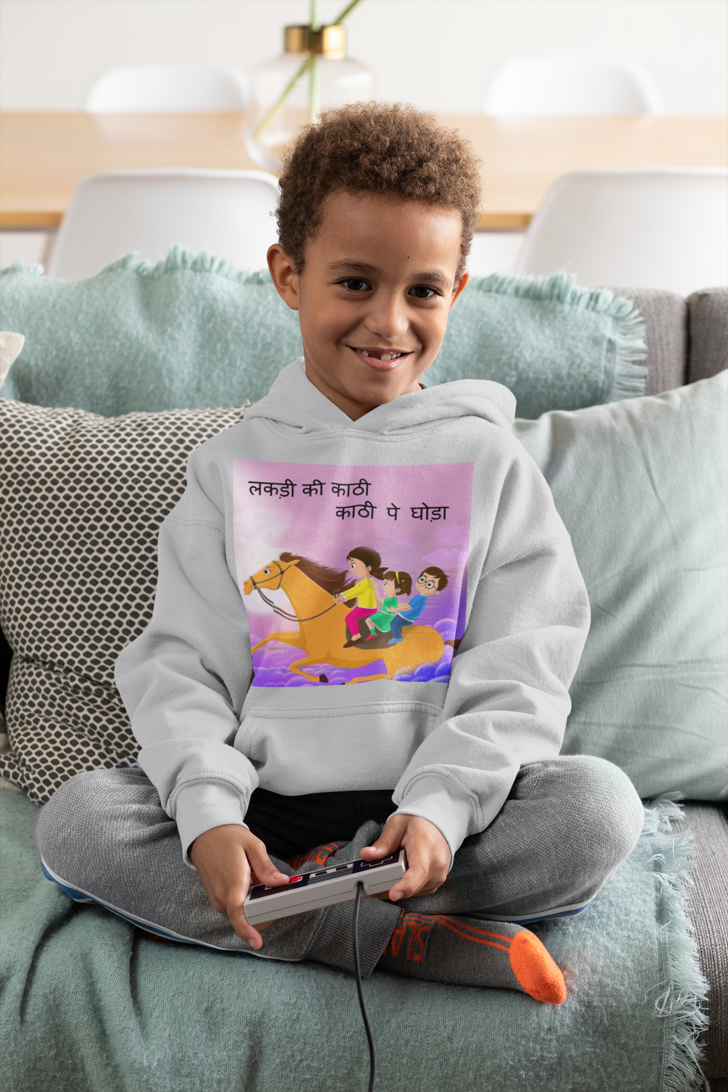 Lakdi Ki Kathi Pe Ghoda Poem Boy Hoodies-FunkyTeesClub