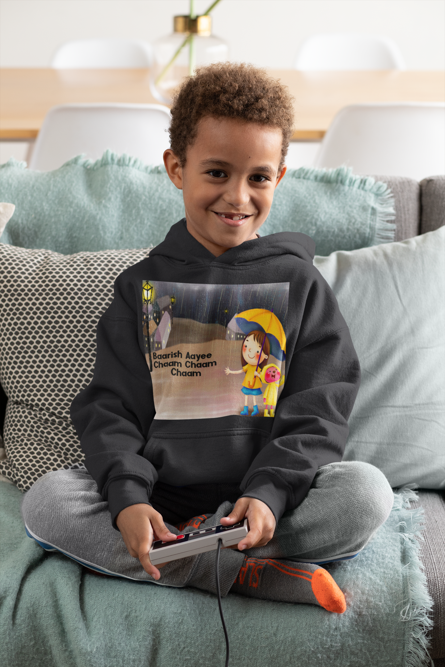 Barish Aayi Cham Cham Poem Boy Hoodies-FunkyTeesClub