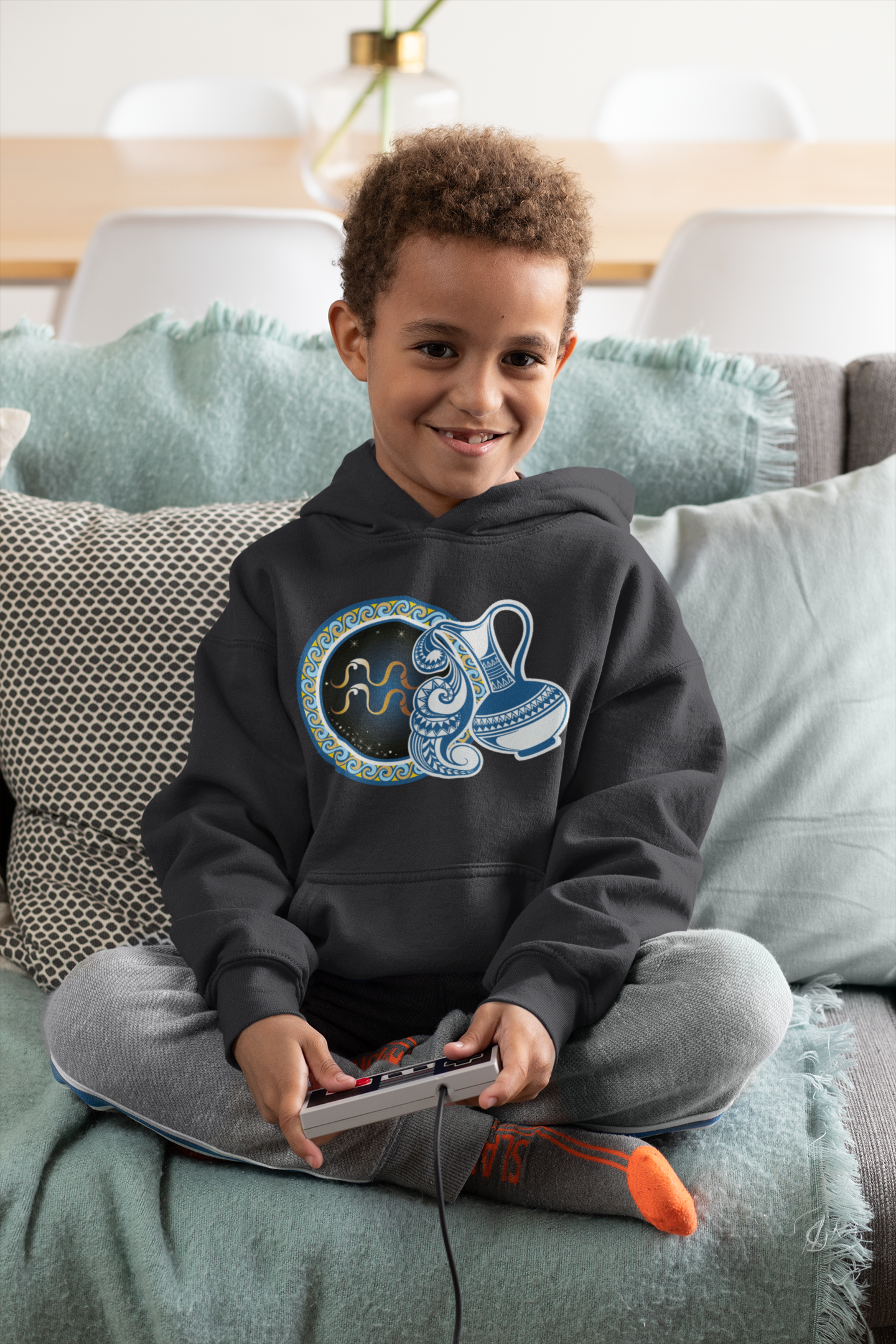 Aquarius Zodiac Sign Boy Hoodies-FunkyTeesClub