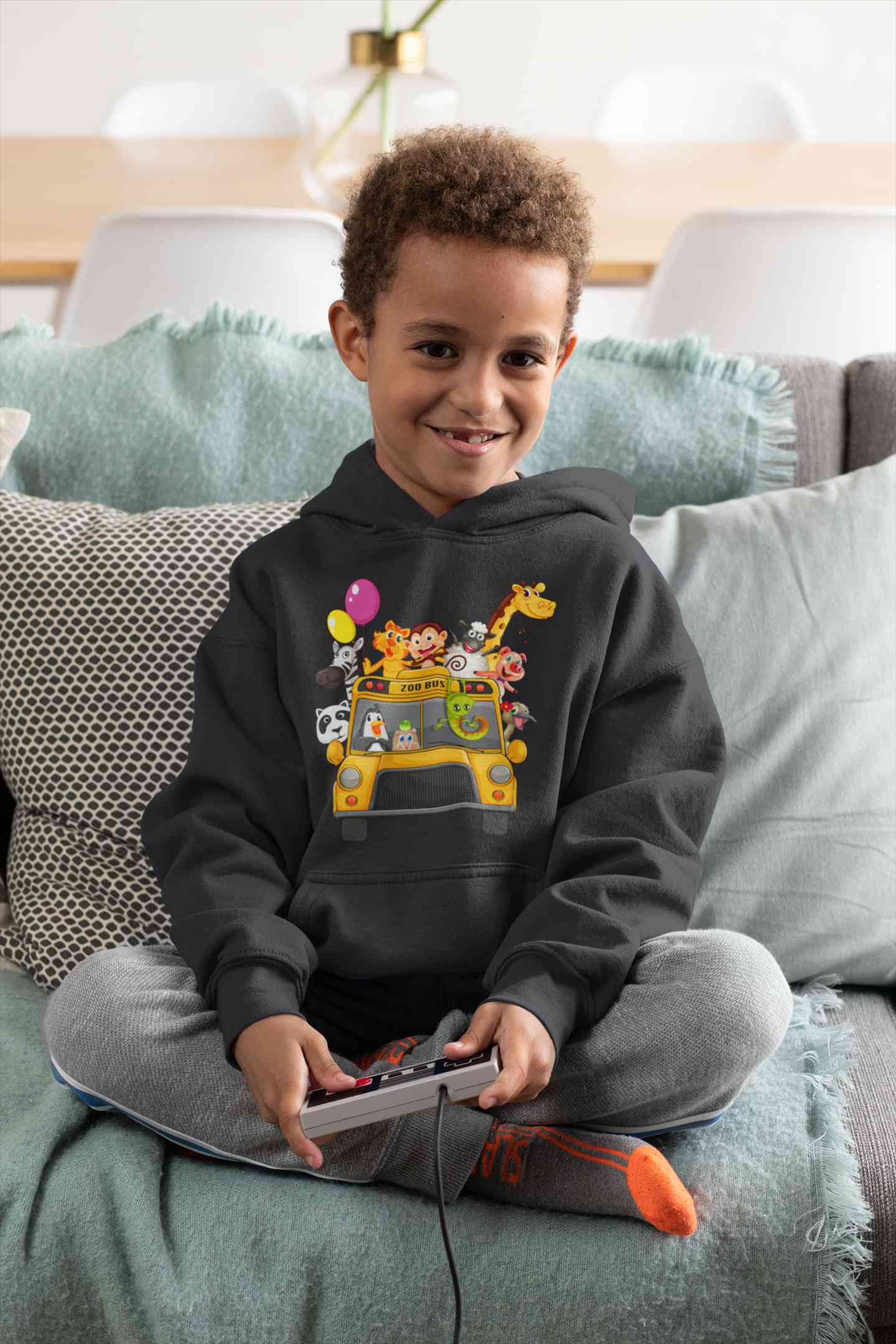 Zoo Bus Cartoon Boy Hoodies-FunkyTeesClub