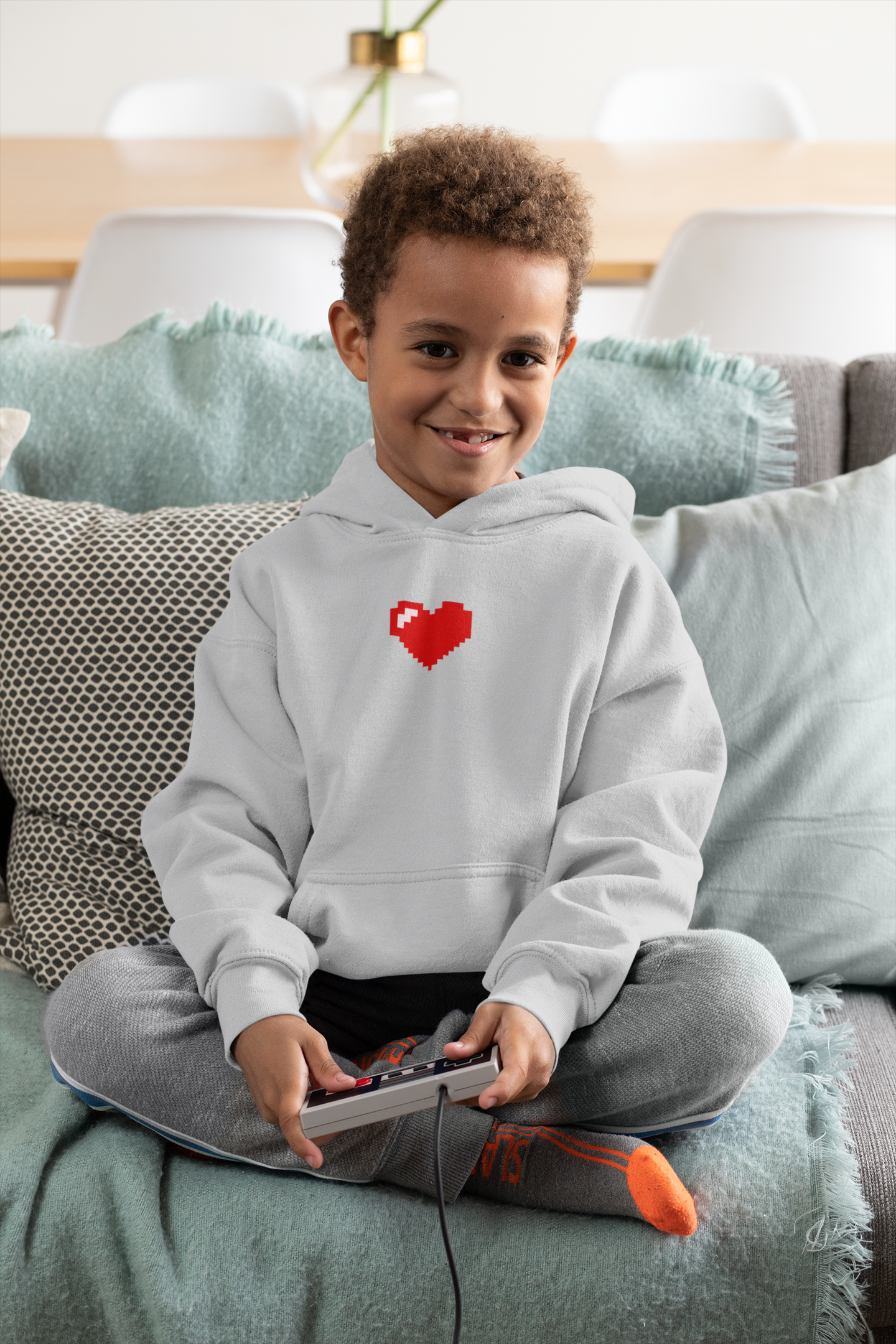 8 Bit Heart Minimal Boy Hoodies-FunkyTeesClub