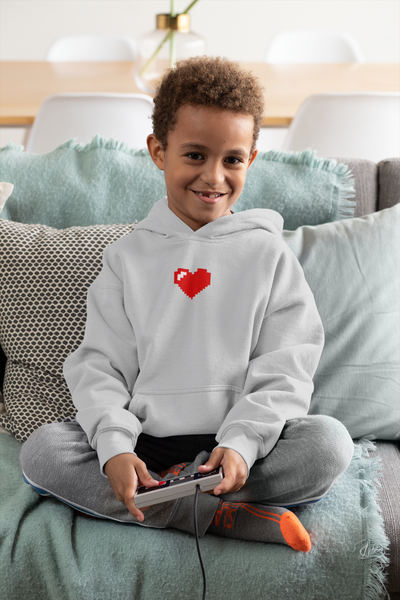 8 Bit Heart Minimal Boy Hoodies-FunkyTeesClub