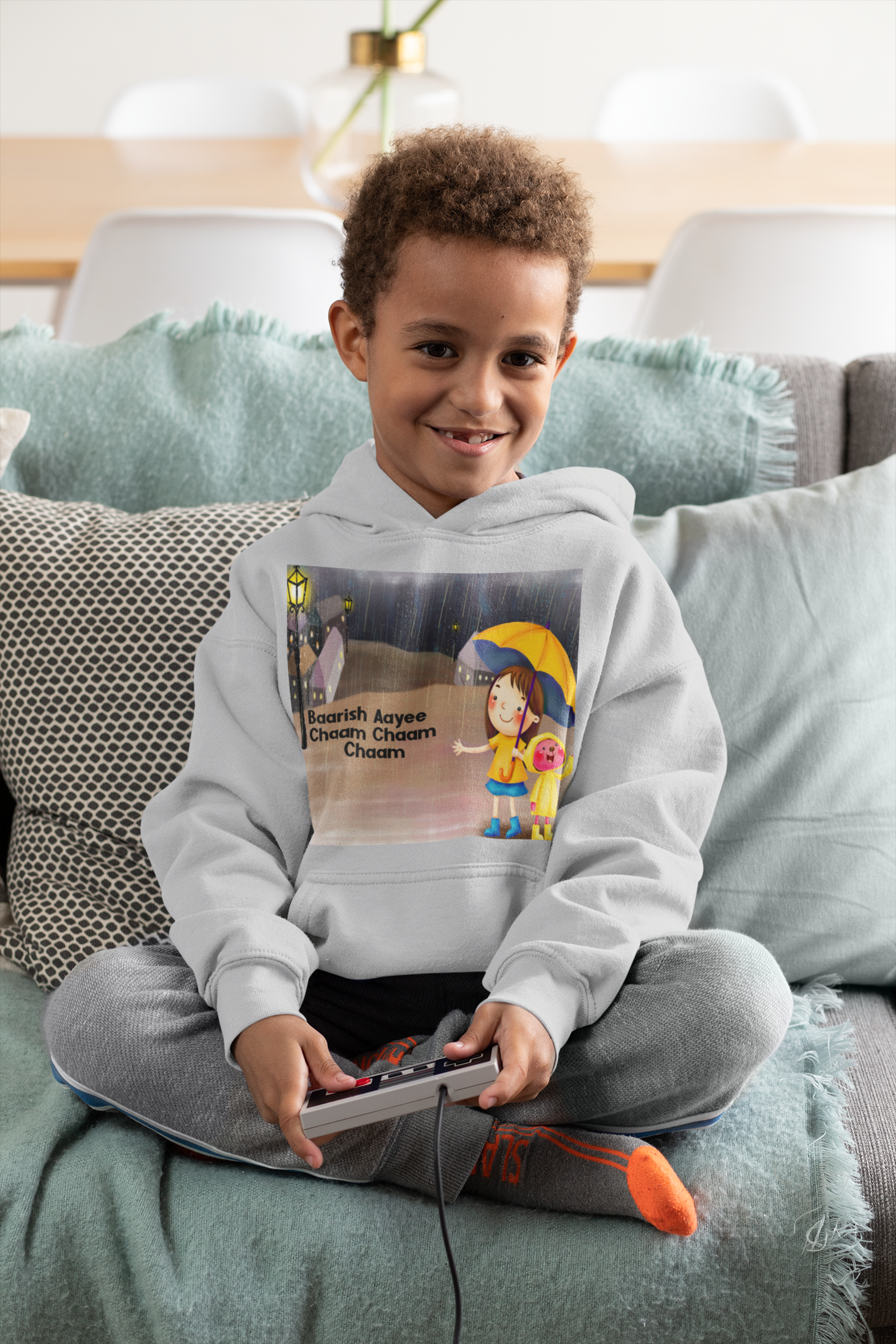 Barish Aayi Cham Cham Poem Boy Hoodies-FunkyTeesClub