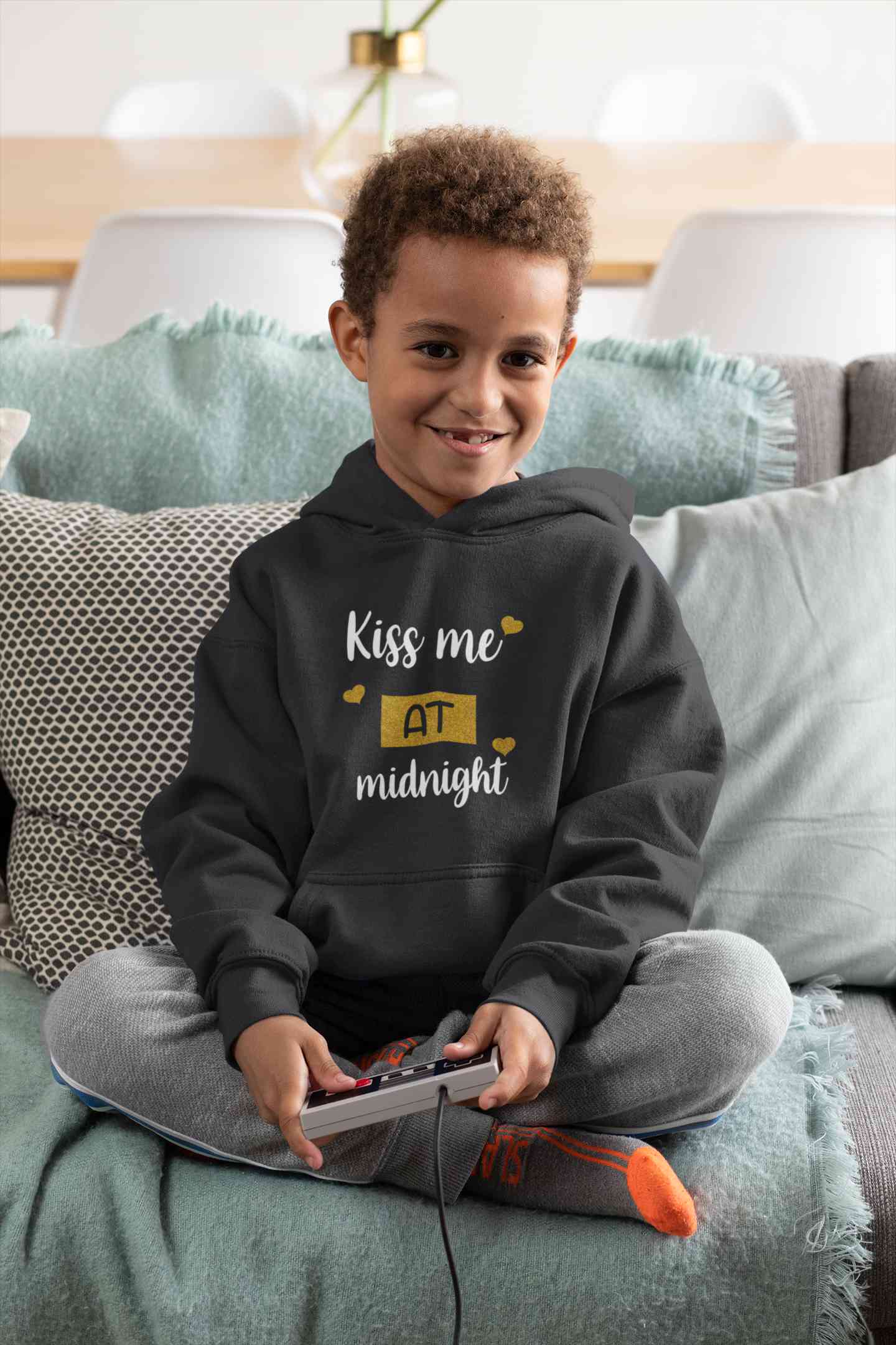 Kiss Me At Midnight Christmas Boy Hoodies-FunkyTeesClub