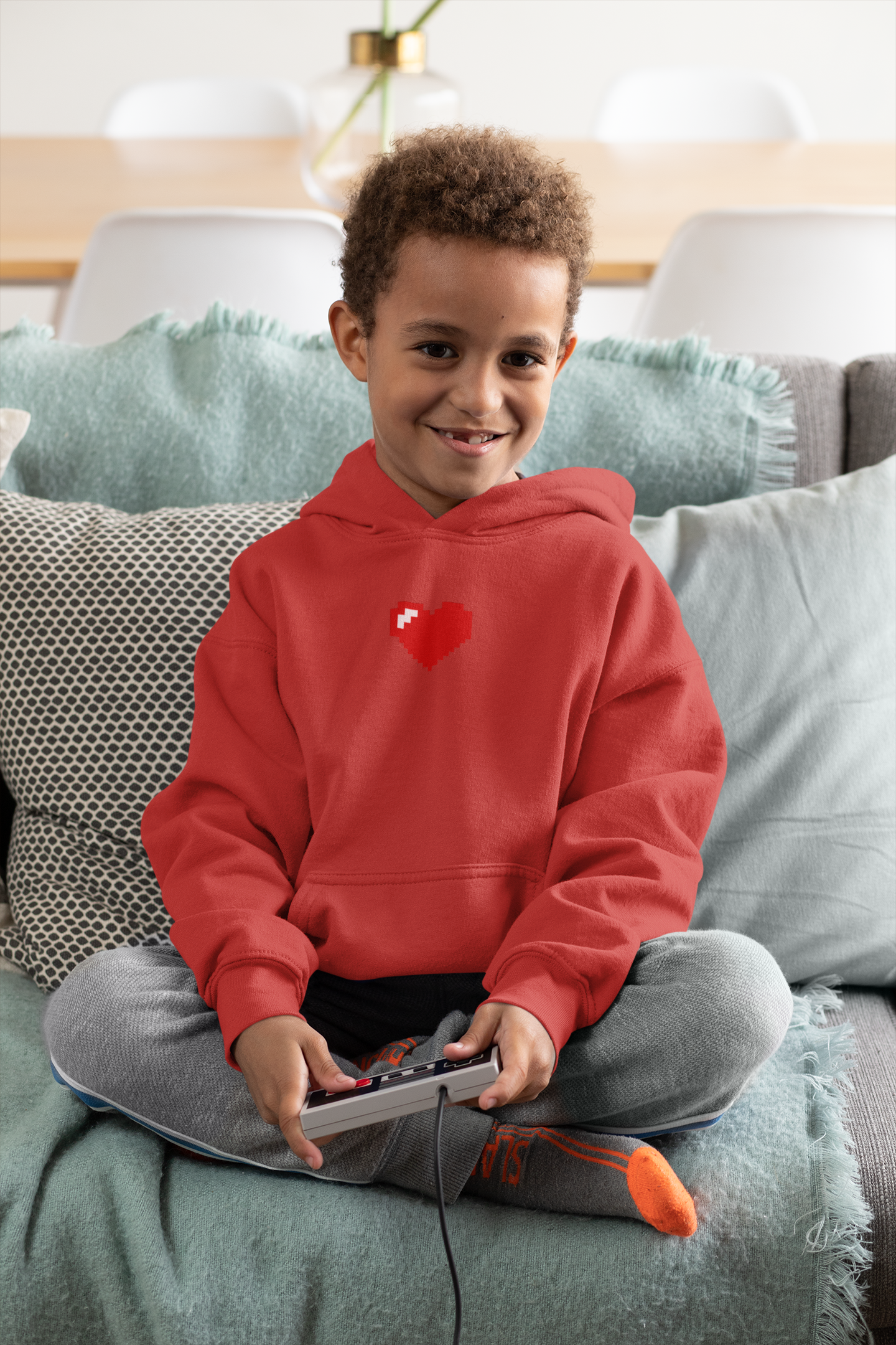 8 Bit Heart Minimal Boy Hoodies-FunkyTeesClub