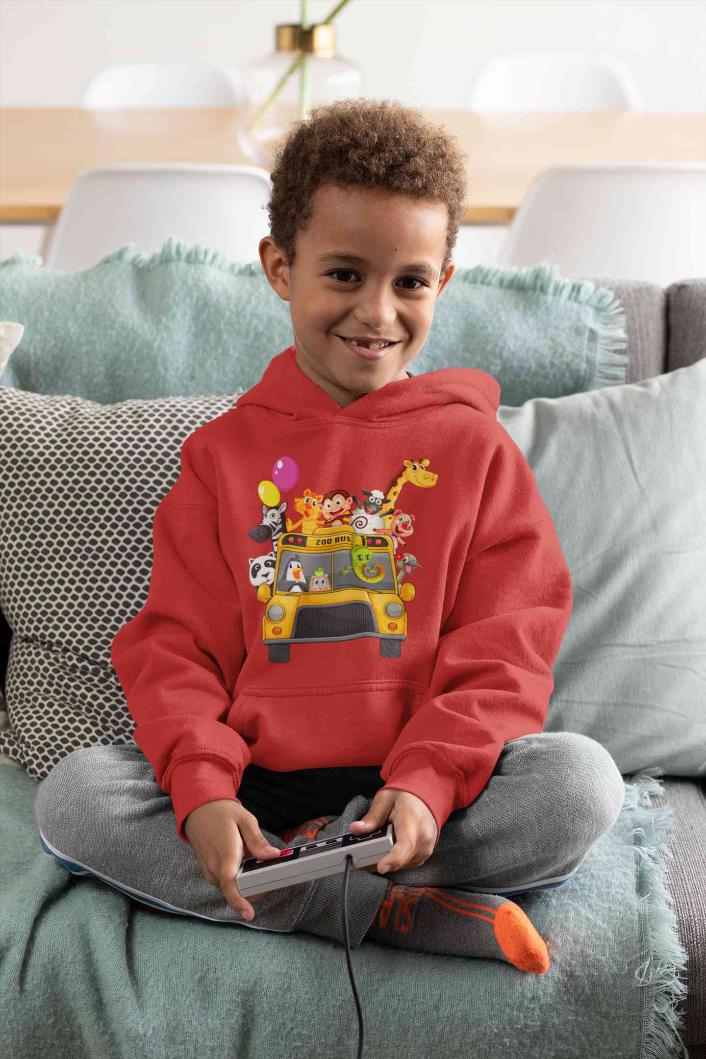 Zoo Bus Cartoon Boy Hoodies-FunkyTeesClub