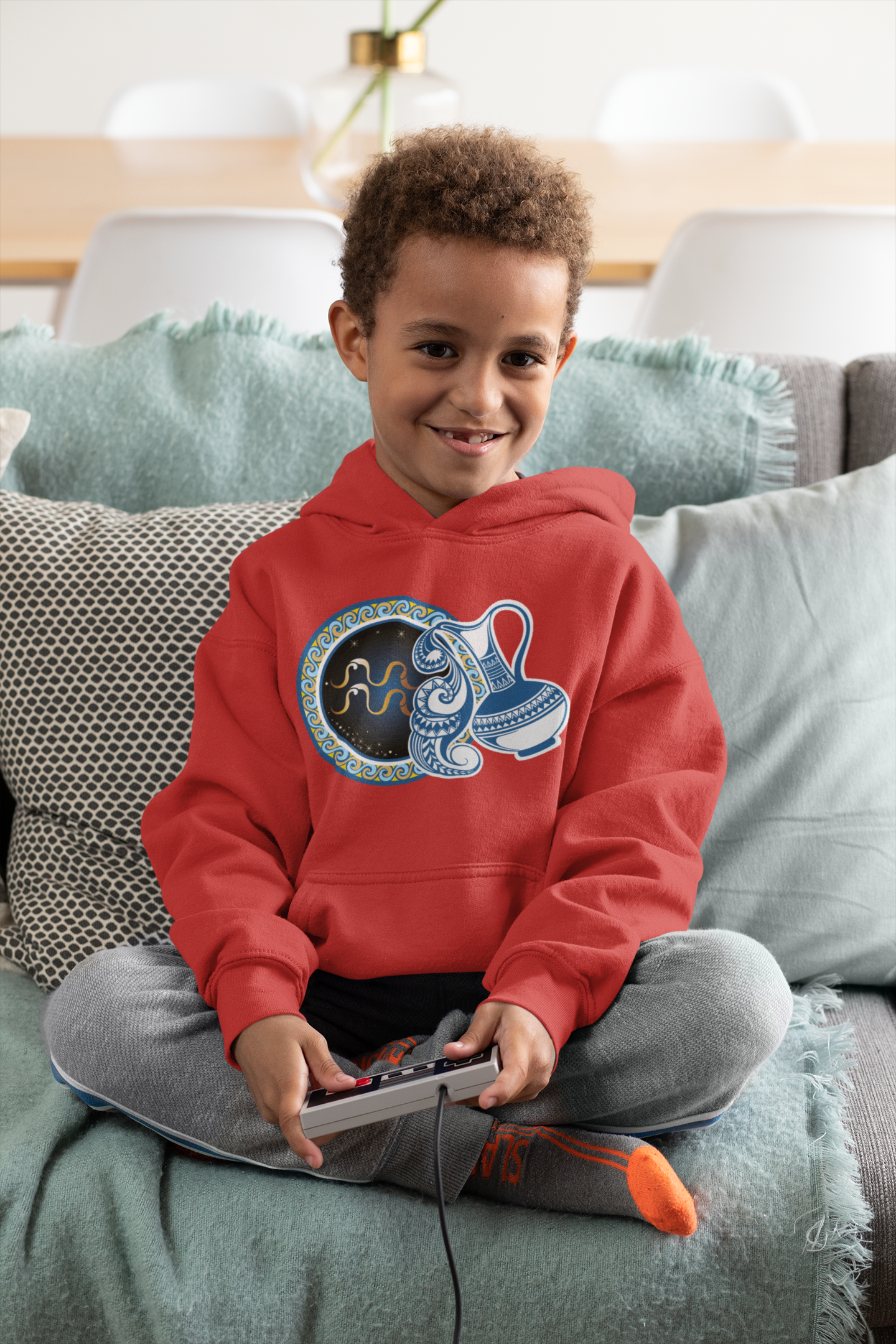 Aquarius Zodiac Sign Boy Hoodies-FunkyTeesClub