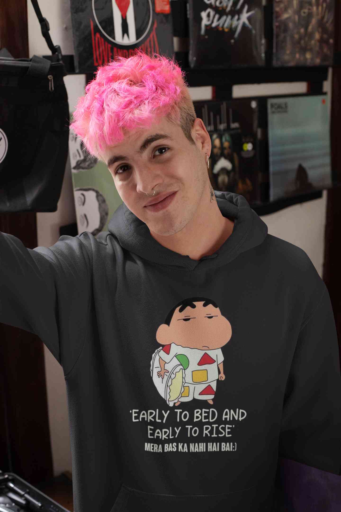 Early To Bed And Early To Rise Cartoon Funny Memes Men Hoodies-FunkyTeesClub