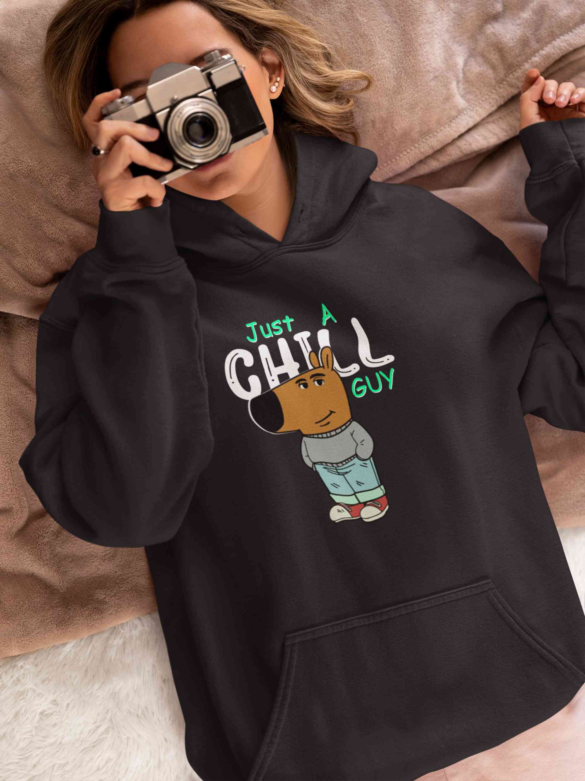 Just A Chill Guy Hoodies for Women-FunkyTeesClub