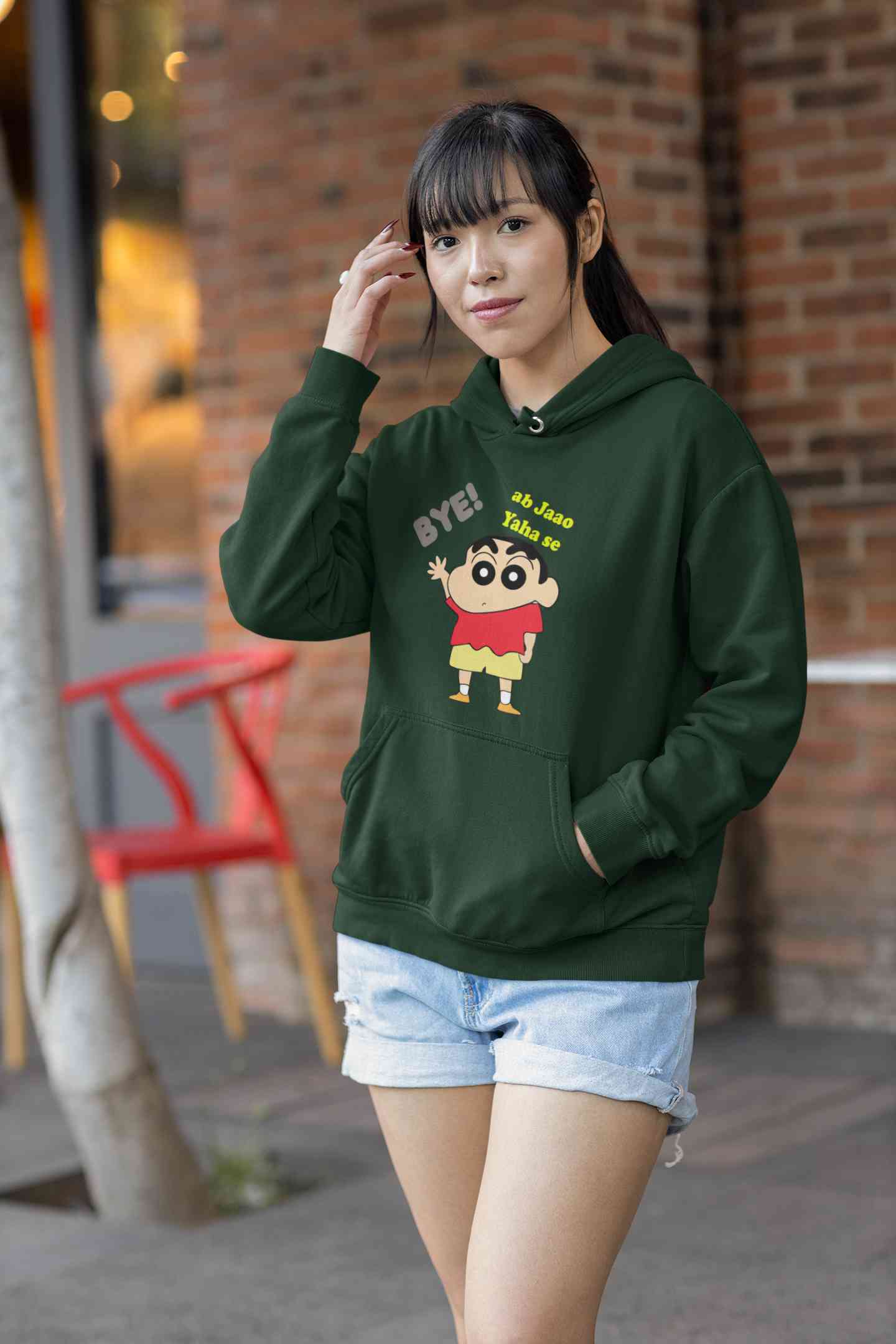 Ab Jao Yaha Se Cartoon Funny Memes Hoodies for Women-FunkyTeesClub