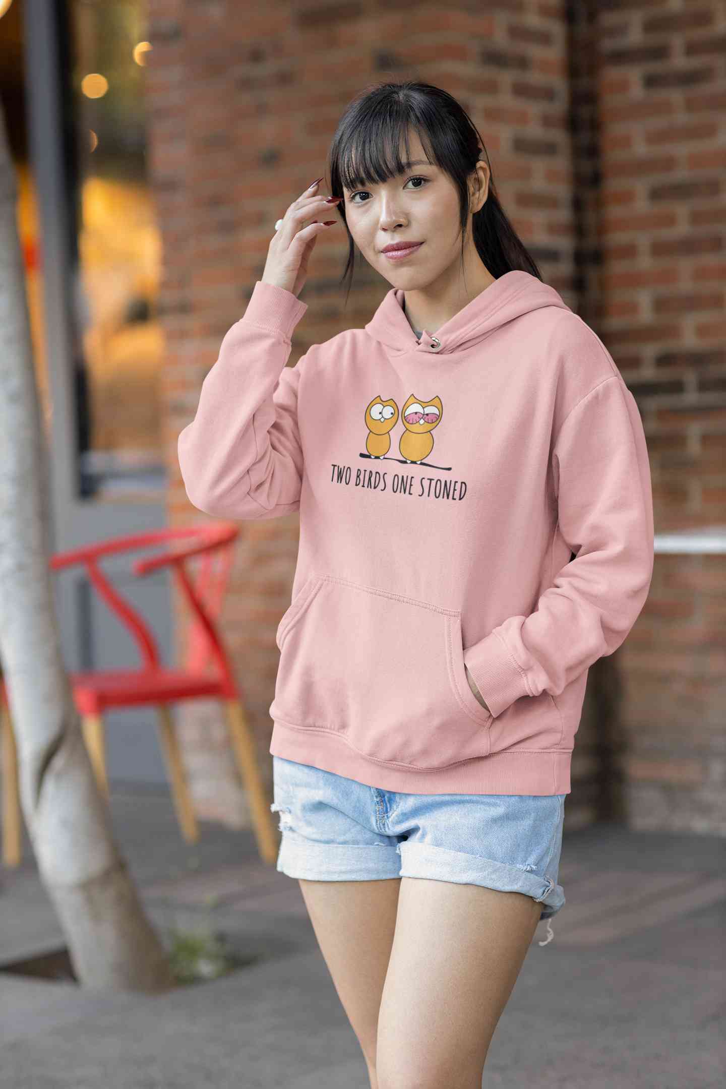 Stoned Bird Minimals Hoodies for Women-FunkyTeesClub