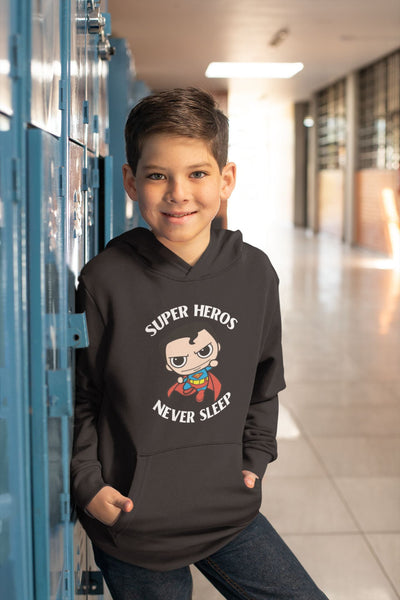 Super Heros Never Sleeps Boy Hoodies-FunkyTeesClub