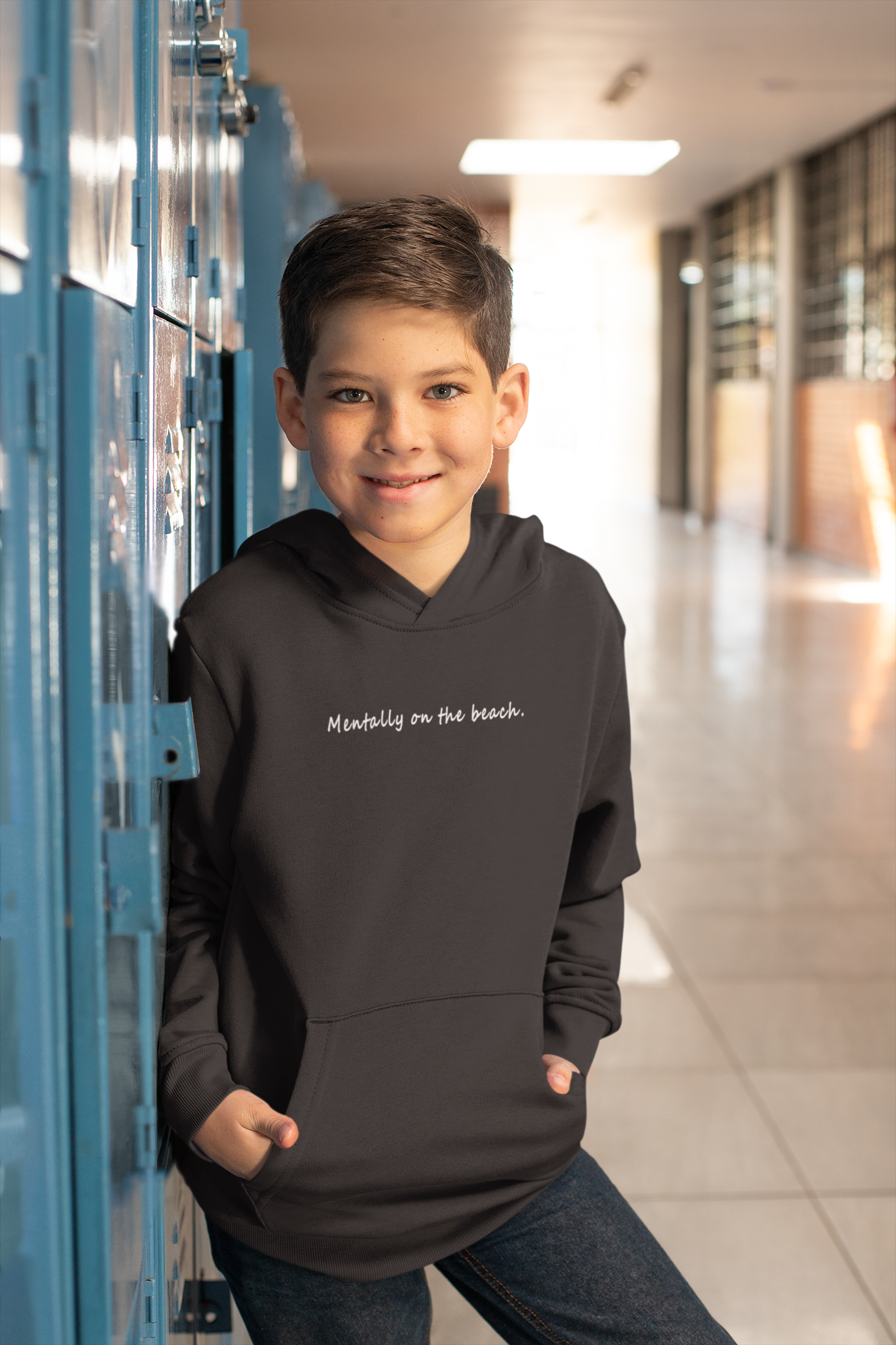 Mentally On The Beach Minimal Boy Hoodies-FunkyTeesClub