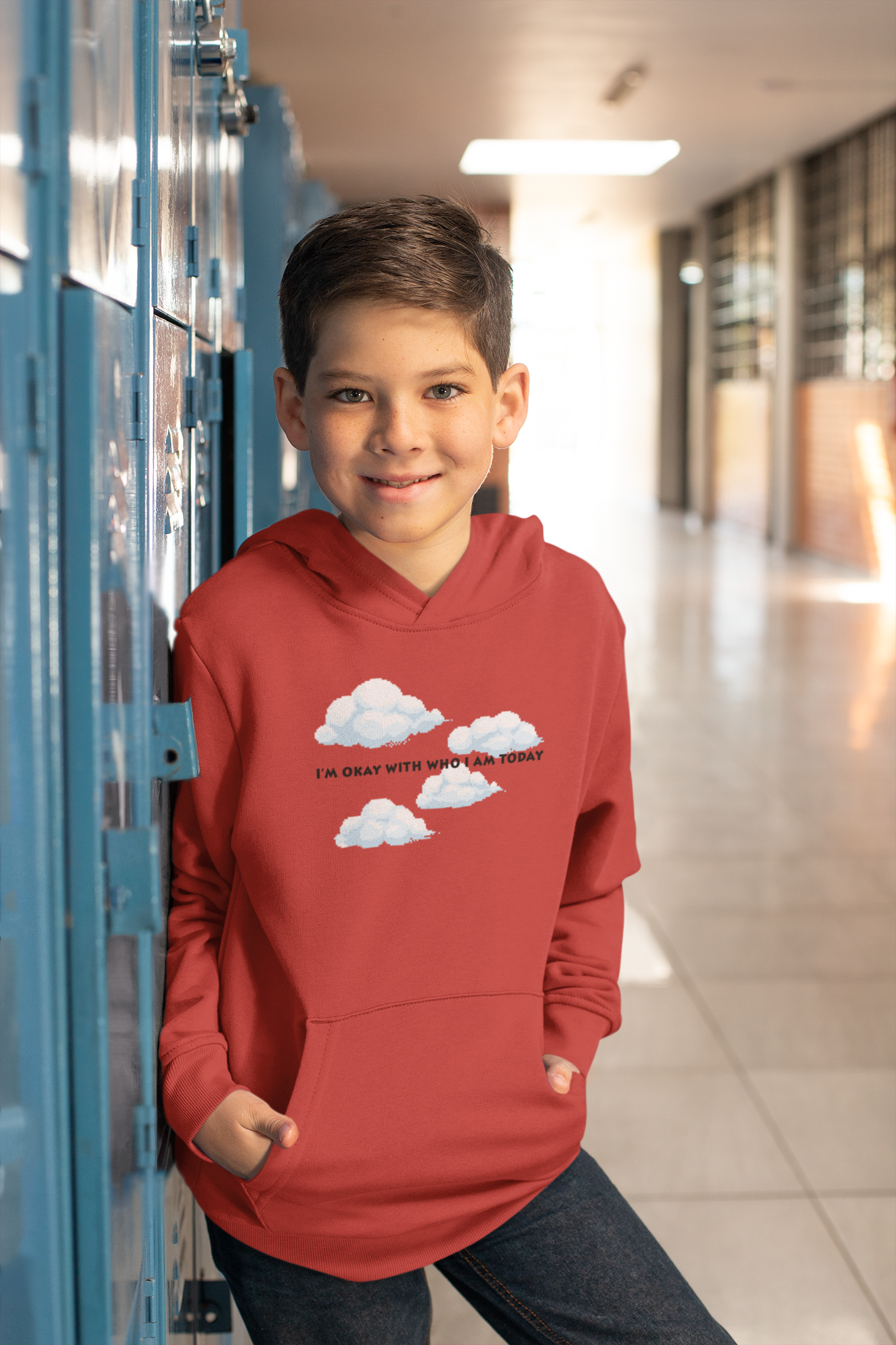 Its Okay Who I Am Today Minimal Boy Hoodies-FunkyTeesClub