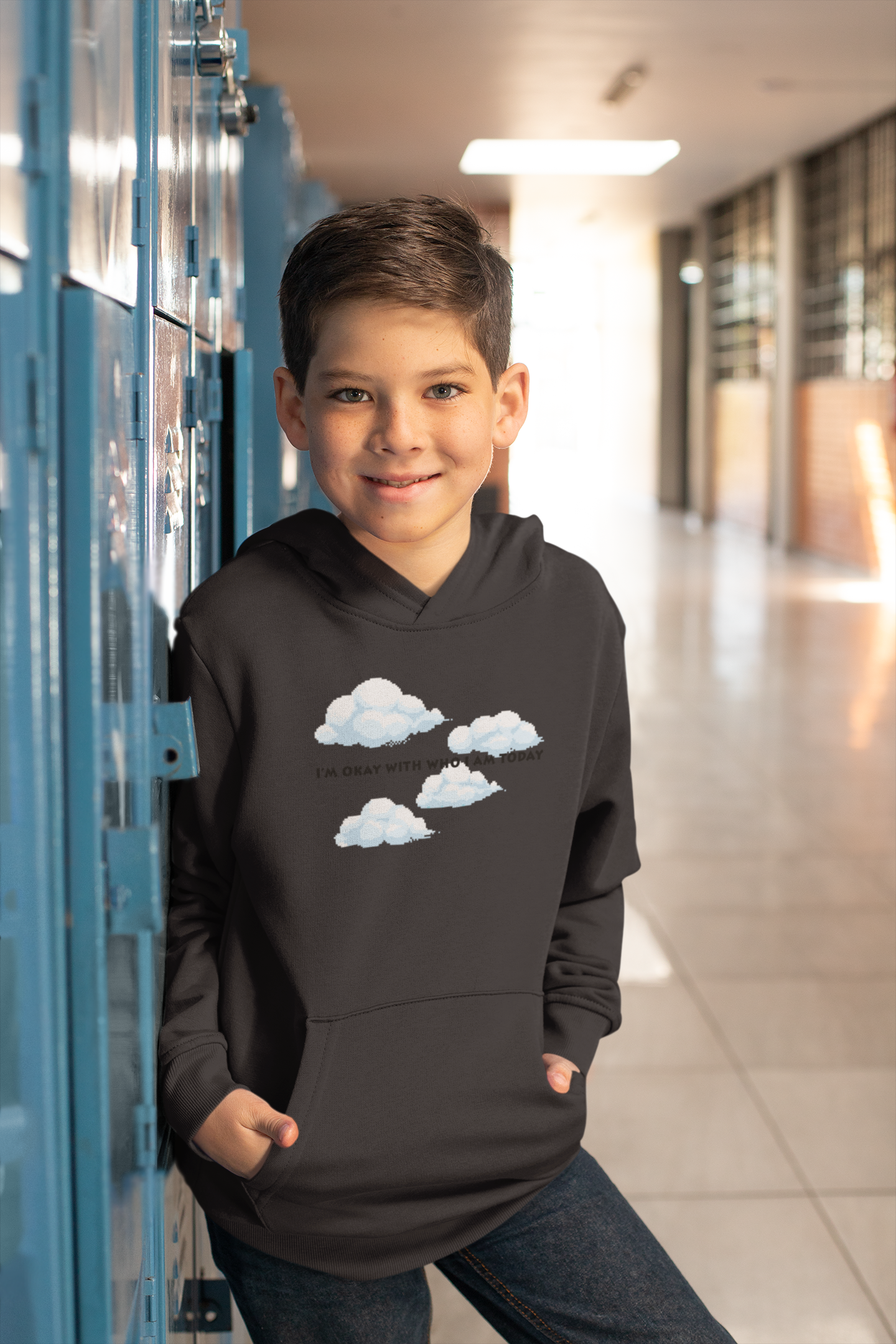 Its Okay Who I Am Today Minimal Boy Hoodies-FunkyTeesClub
