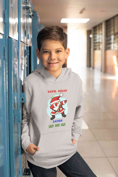 Customized Name Santa Squad Ho Ho Ho Christmas Boy Hoodies-FunkyTeesClub