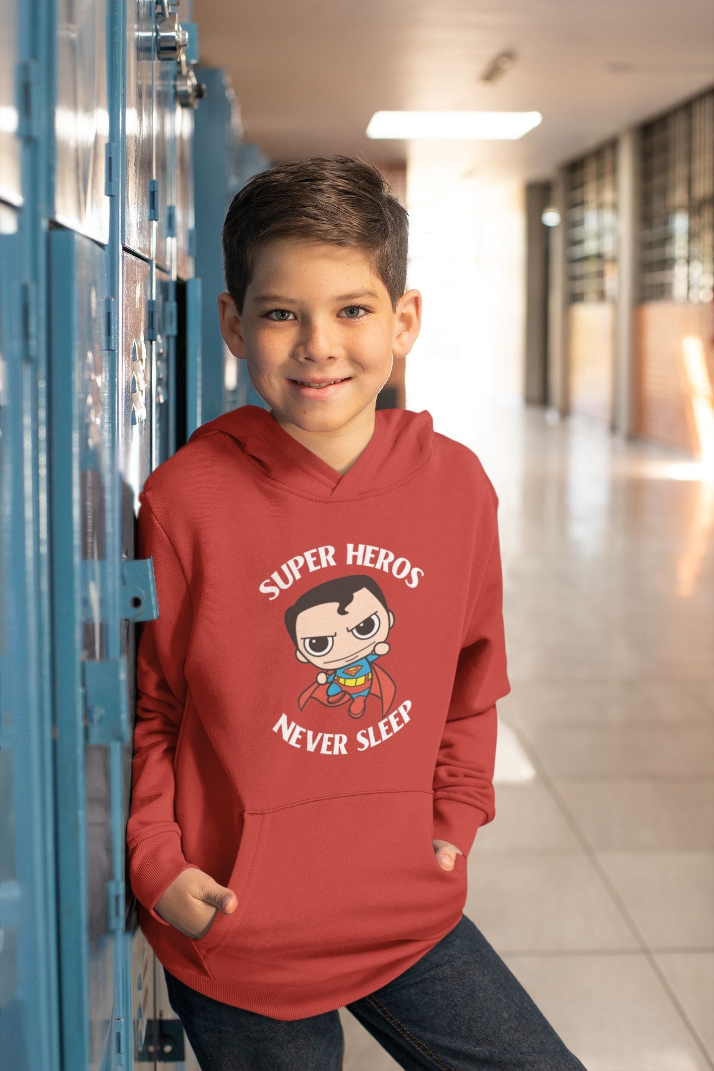 Super Heros Never Sleeps Boy Hoodies-FunkyTeesClub