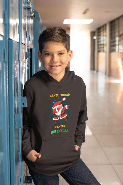 Customized Name Santa Squad Ho Ho Ho Christmas Boy Hoodies-FunkyTeesClub