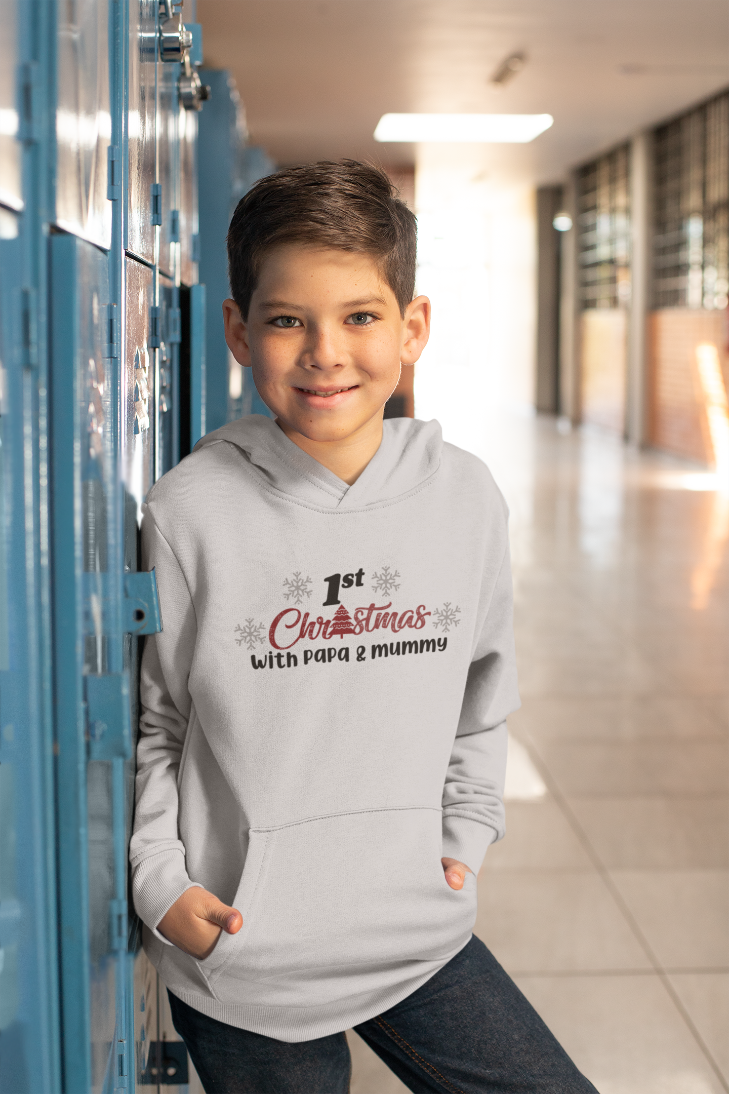 First Christmas With Mummy Papa Boy Hoodies-FunkyTeesClub