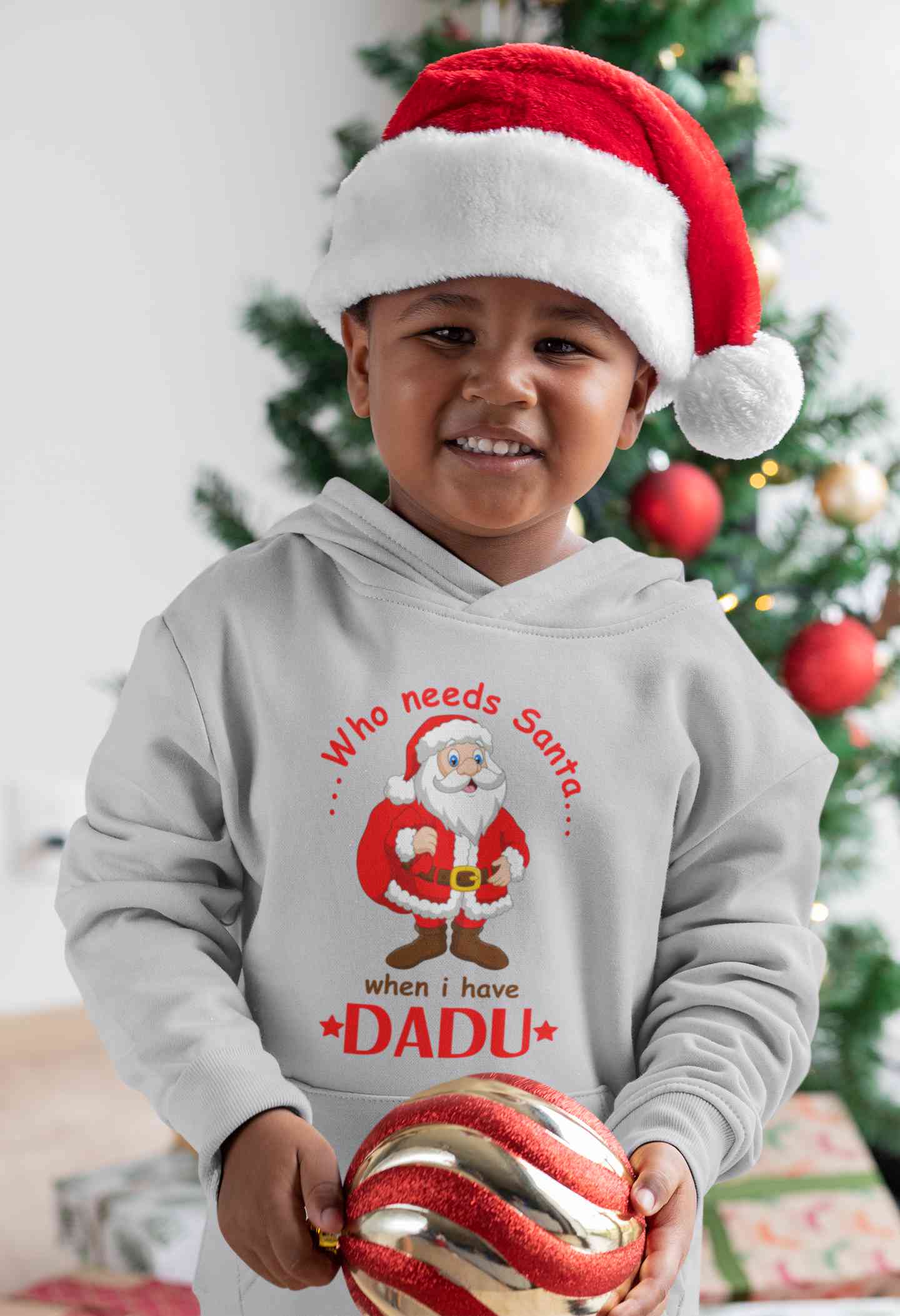 Who Need Santa When I Have Dadu Christmas Boy Hoodies-FunkyTeesClub