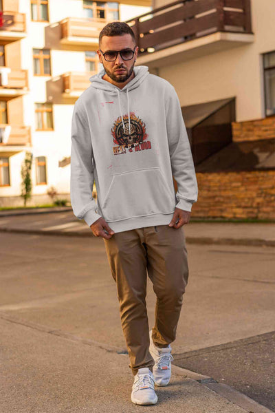 Flaming Skull Men Hoodies-FunkyTeesClub