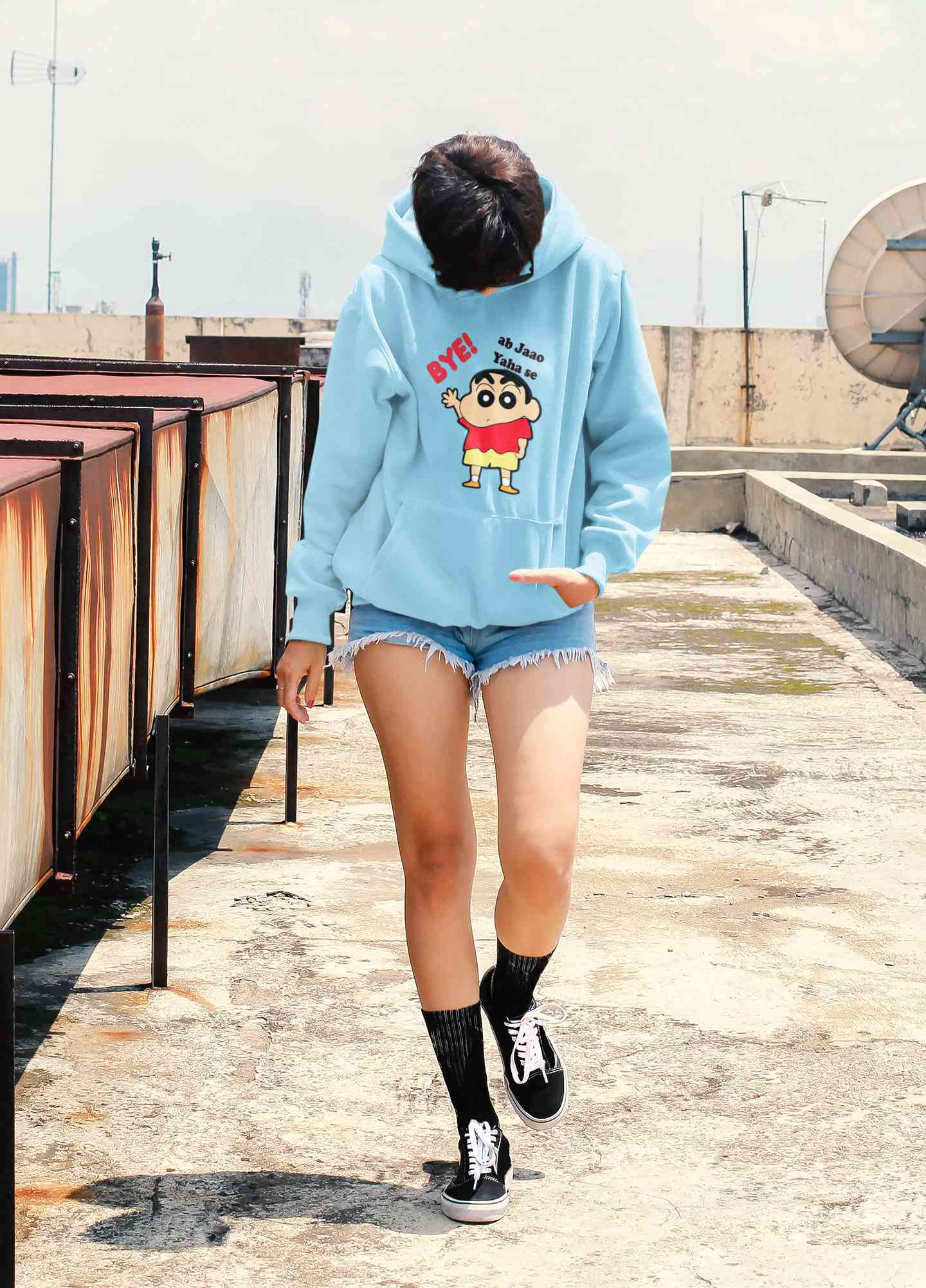 Ab Jao Yaha Se Cartoon Funny Memes Hoodies for Women-FunkyTeesClub