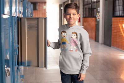 Cute Cartoon Boy Hoodies-FunkyTeesClub