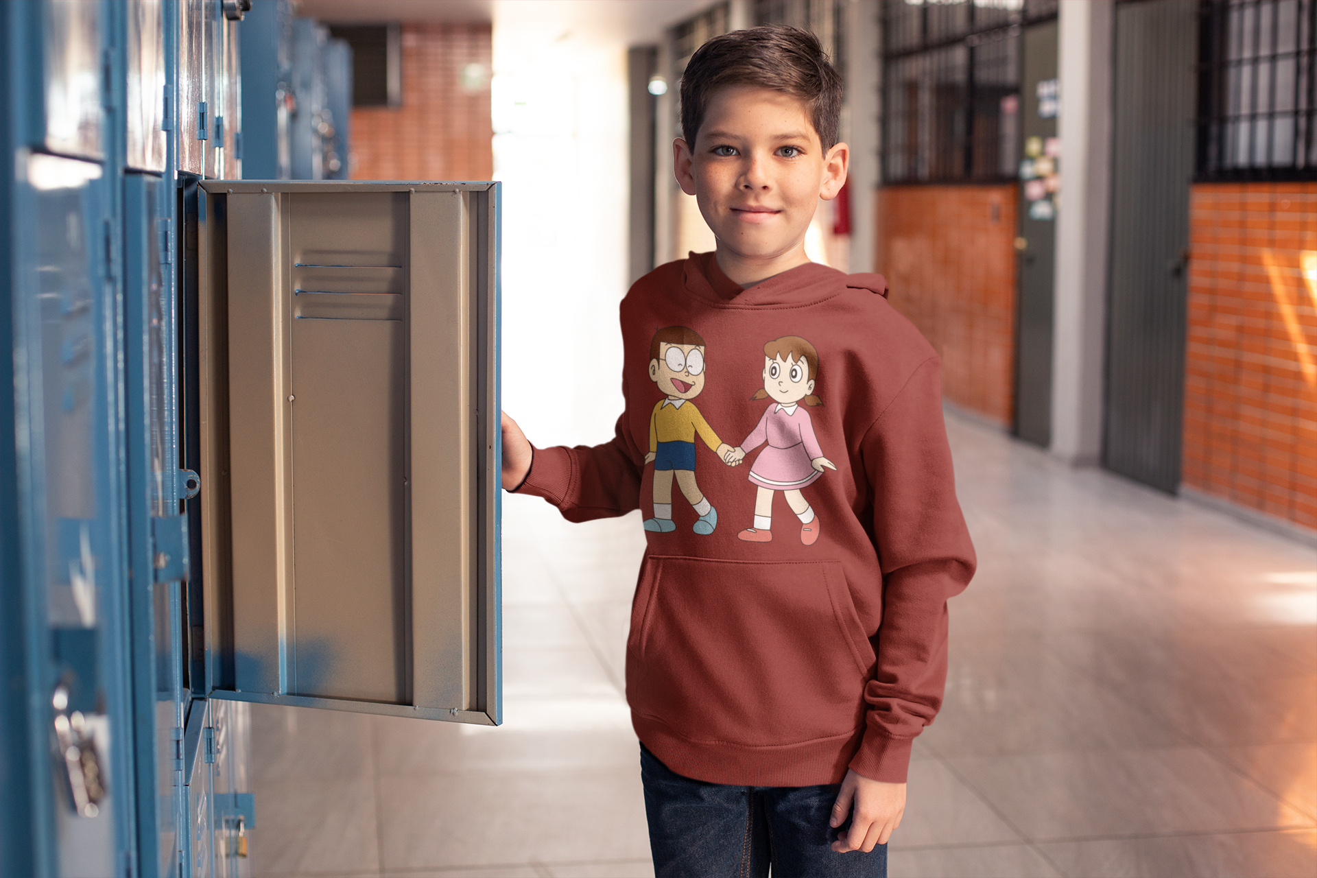 Cute Cartoon Boy Hoodies-FunkyTeesClub