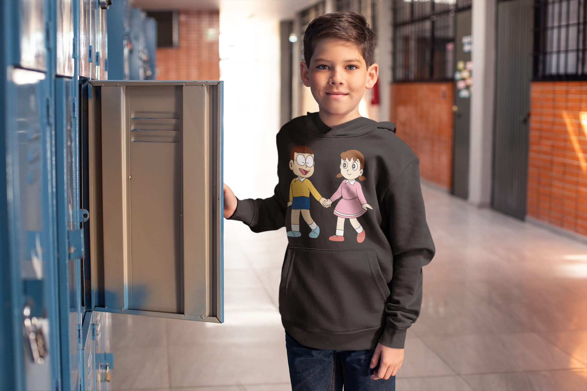 Cute Cartoon Boy Hoodies-FunkyTeesClub