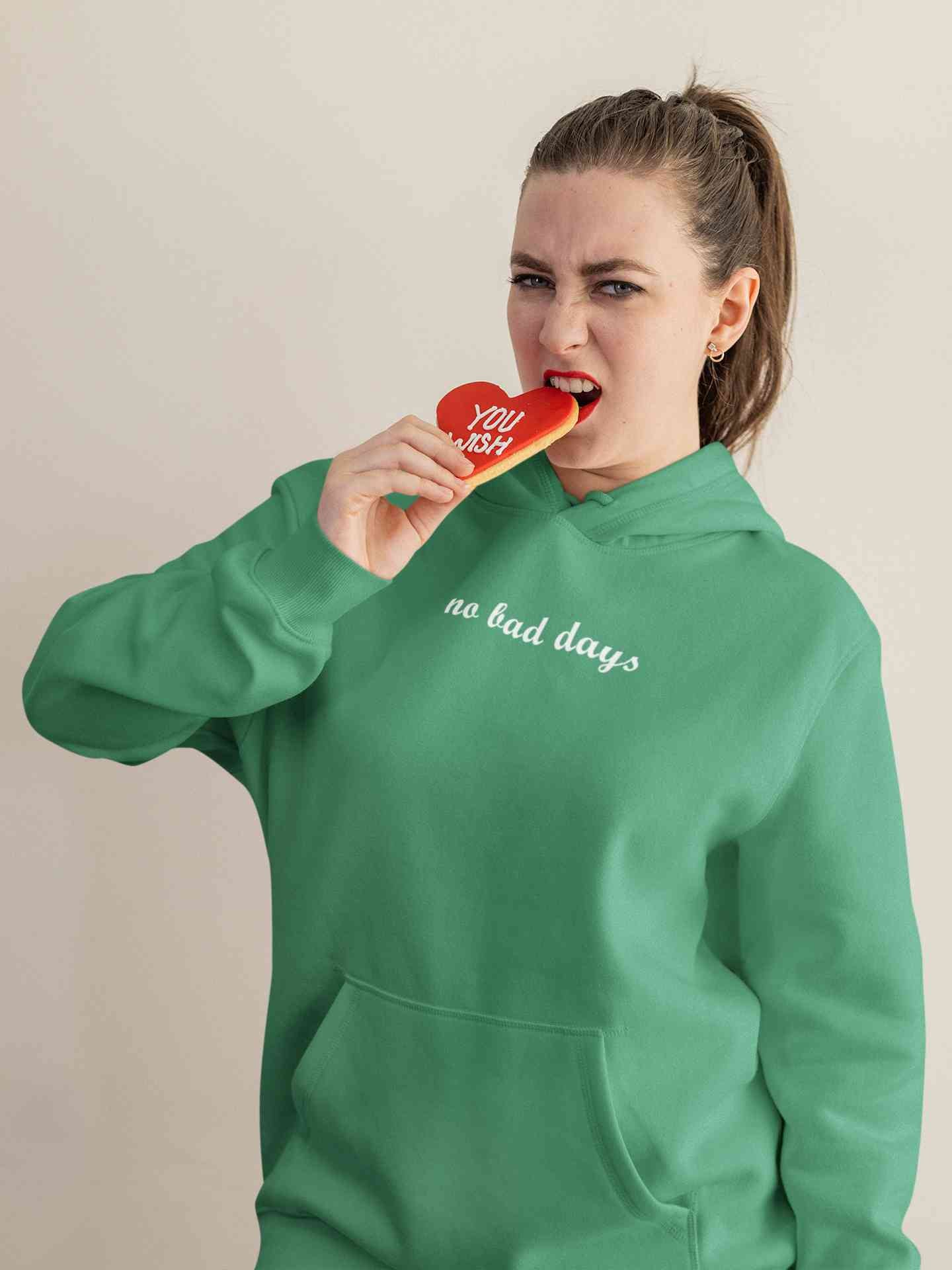 No Bad Days Minimals Hoodies for Women-FunkyTeesClub