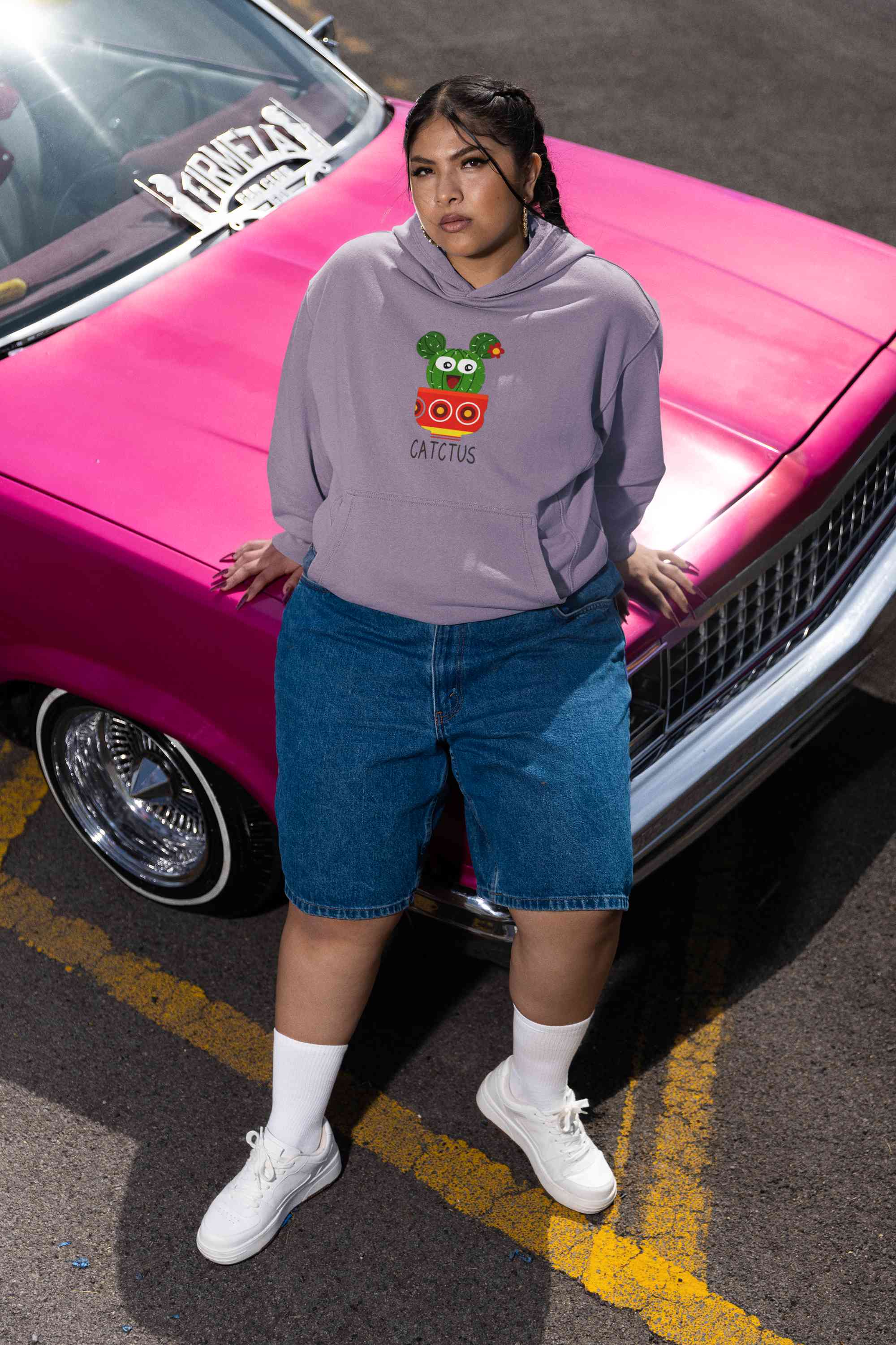 Catctus Funny Graphics Hoodies for Women-FunkyTeesClub