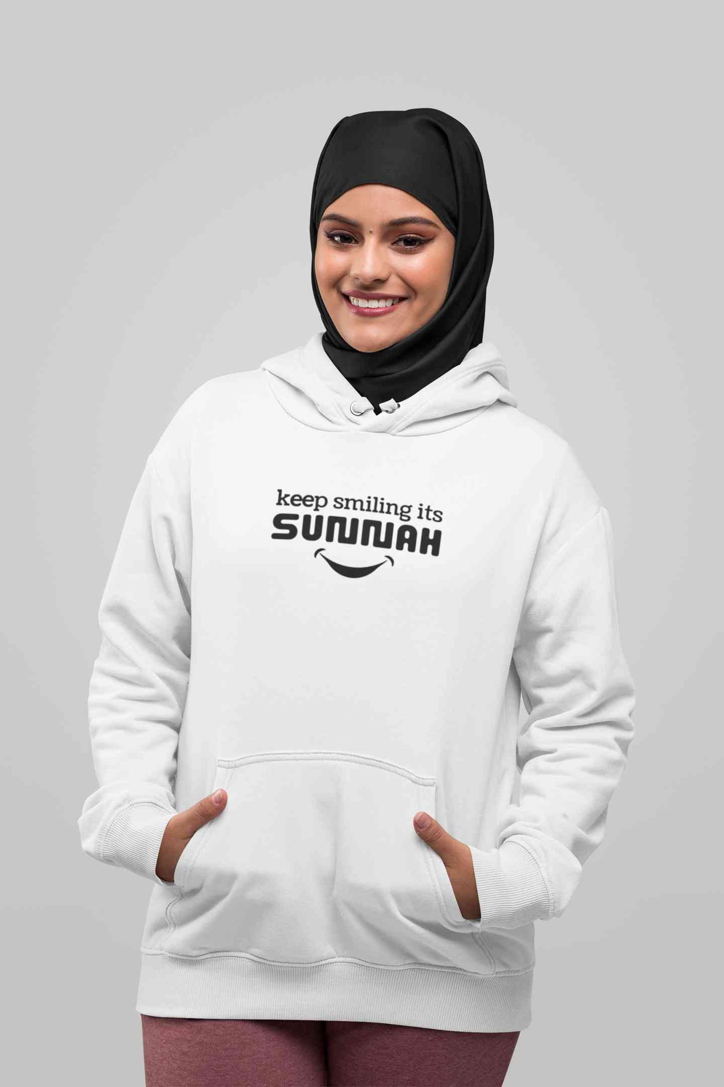 Keep Smiling Its Sunnah Hoodies for Women-FunkyTeesClub