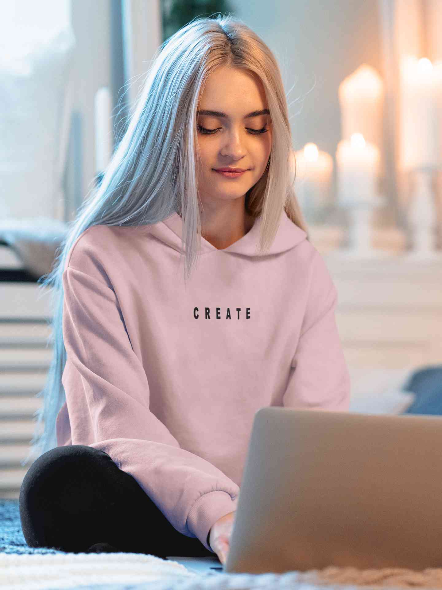 Create Minimals Hoodies for Women-FunkyTeesClub