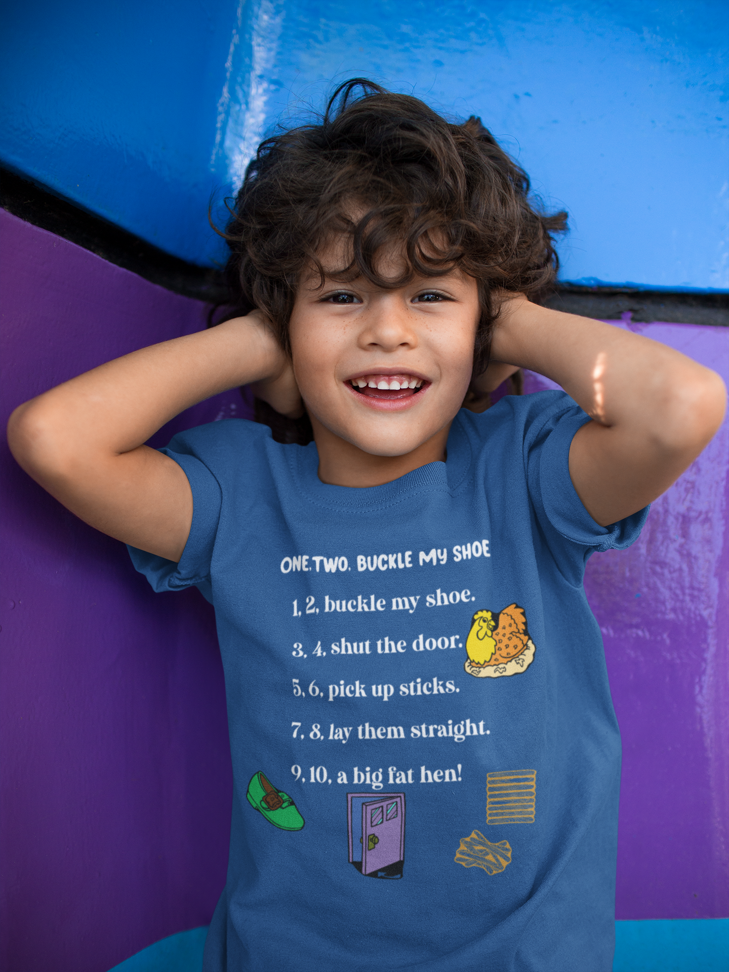 One Two Poem Half Sleeves T-Shirt for Boy-FunkyTeesClub