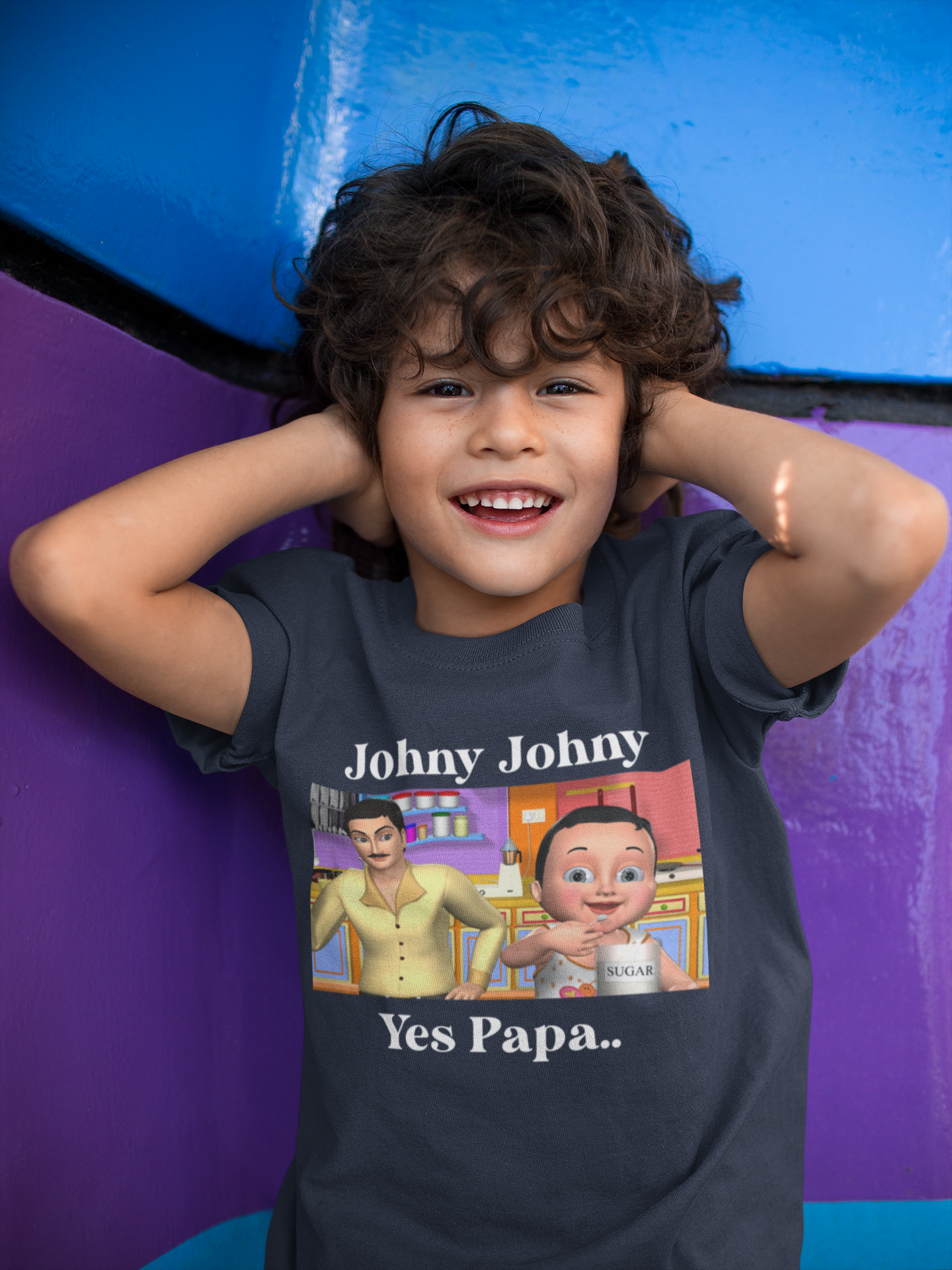 Johny Johny Yes Papa Poem Half Sleeves T-Shirt for Boy-FunkyTeesClub