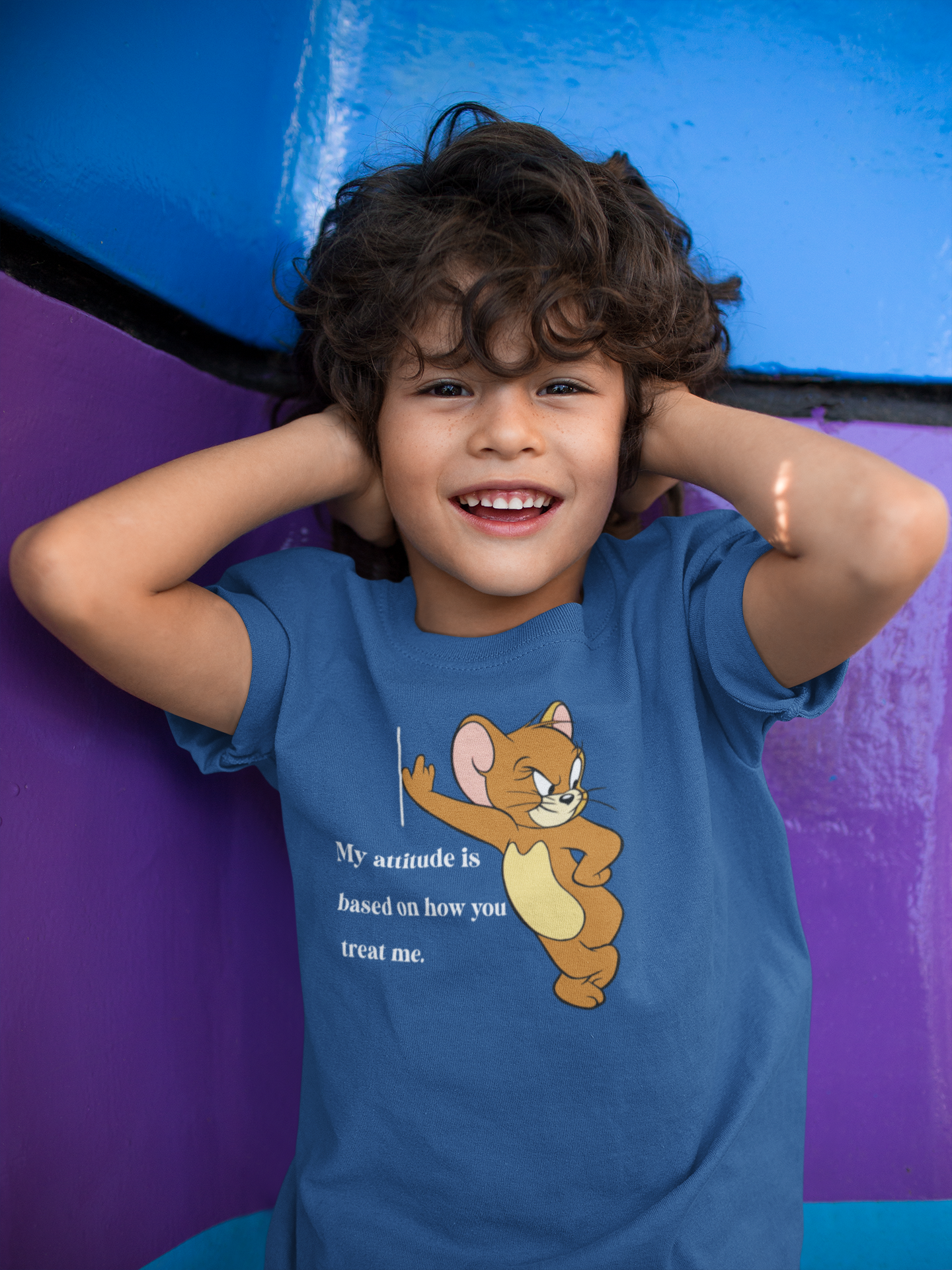Attitude Shows Cute Jerry Half Sleeves T-Shirt for Boy-FunkyTeesClub